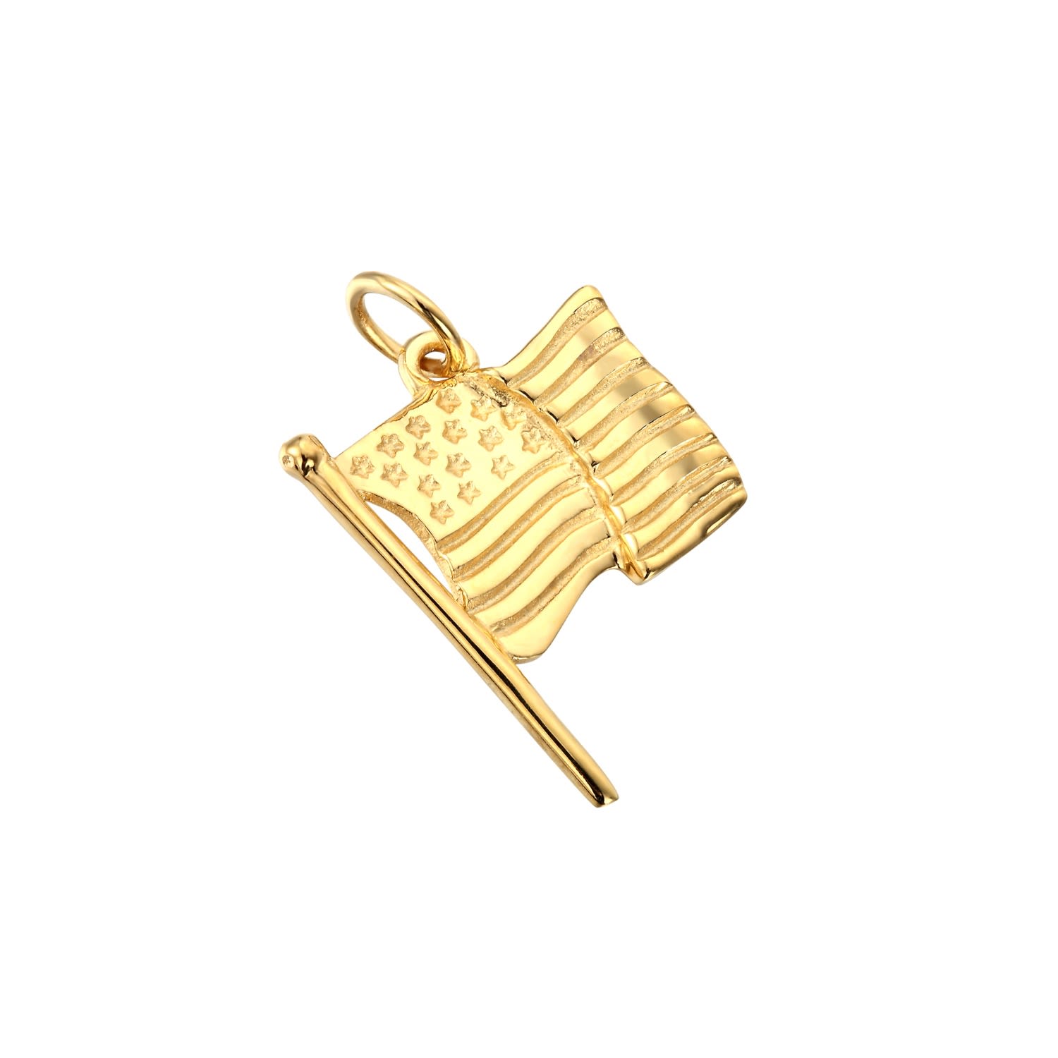 Women’s 22Ct Gold Vermeil United States Flag Charm Necklace Seol + Gold