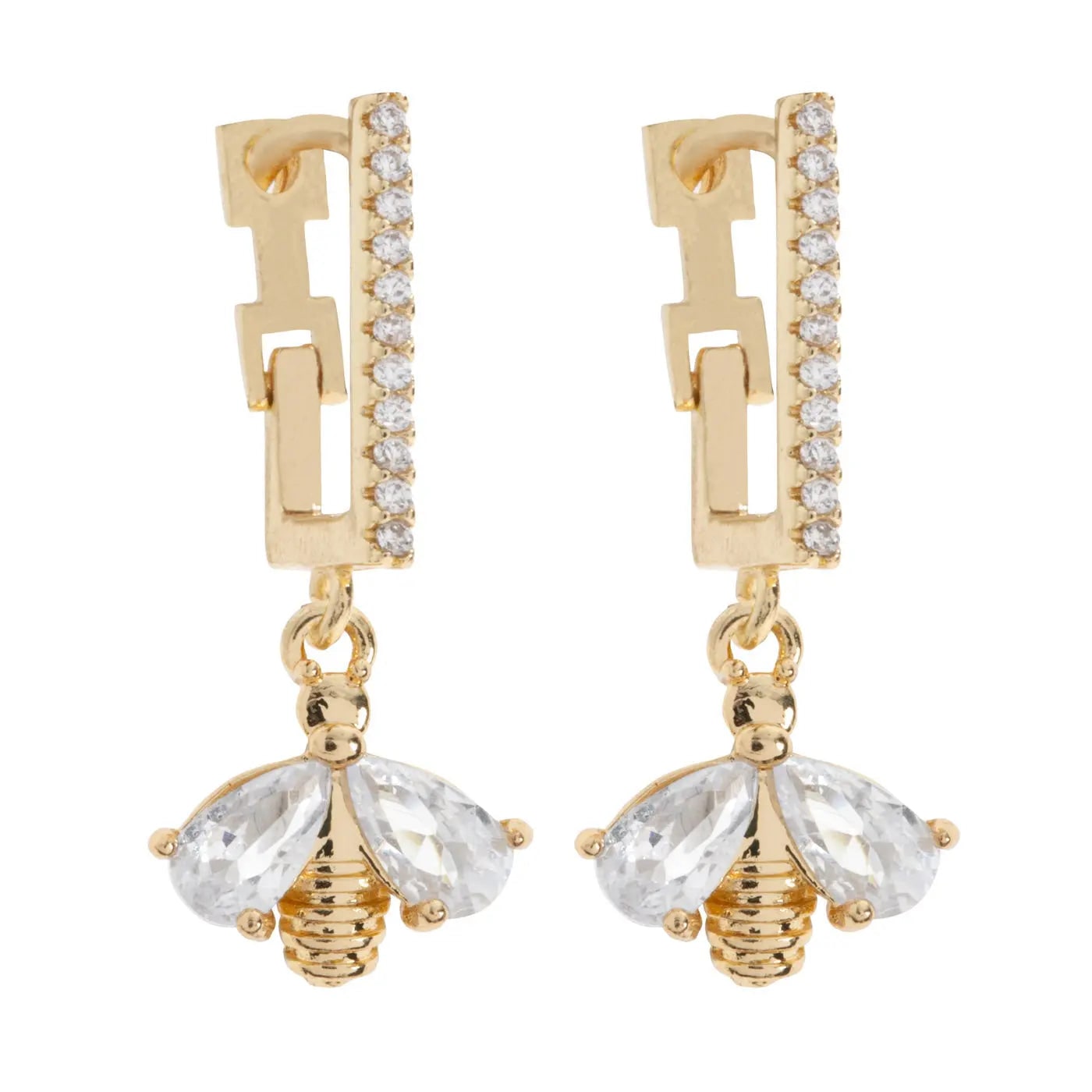 Timi Of Sweden Women's Gold Beatrice - Crystal Bee Hoop Earrings