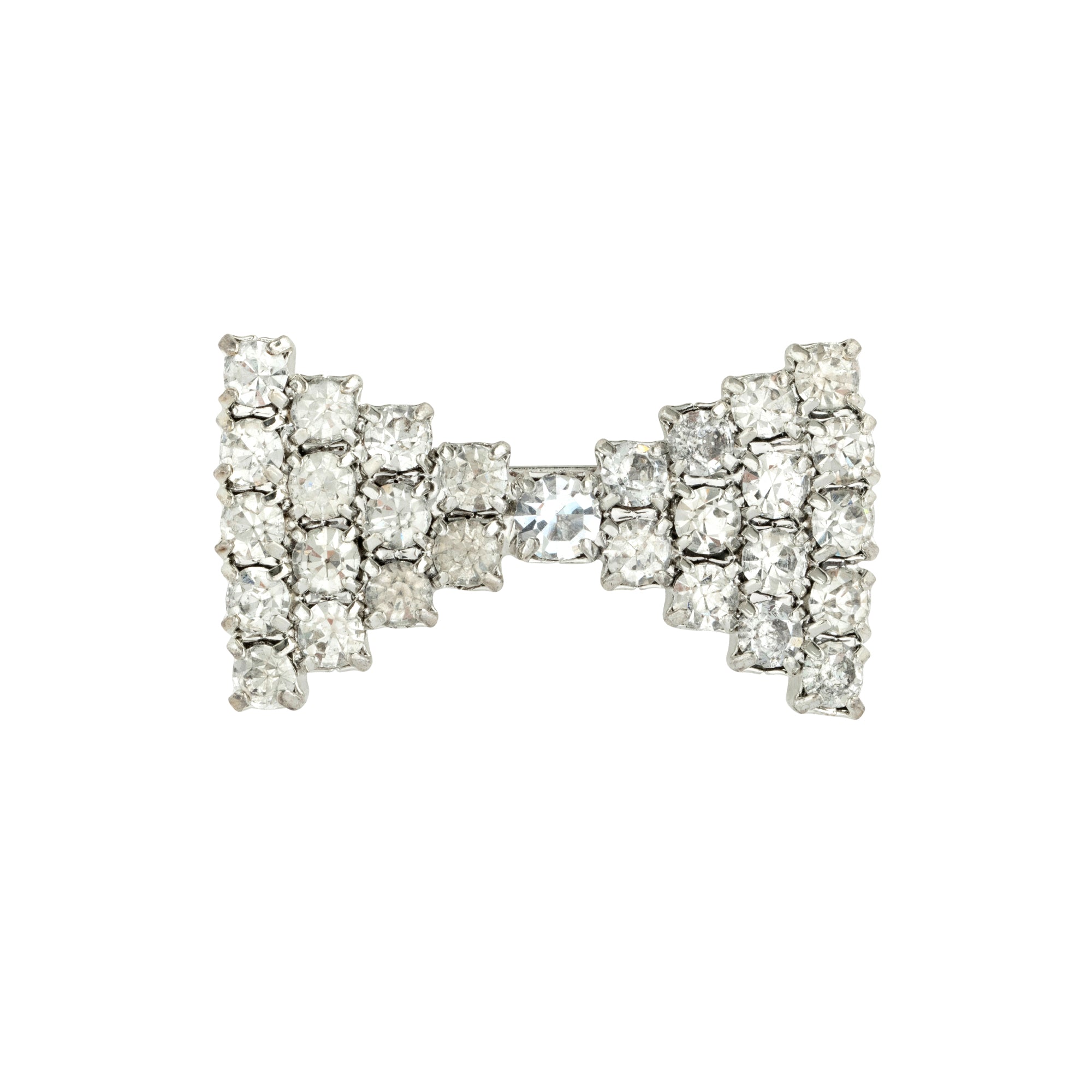 Gold Trip Women's Silver Vintage Jewel Bow Brooch