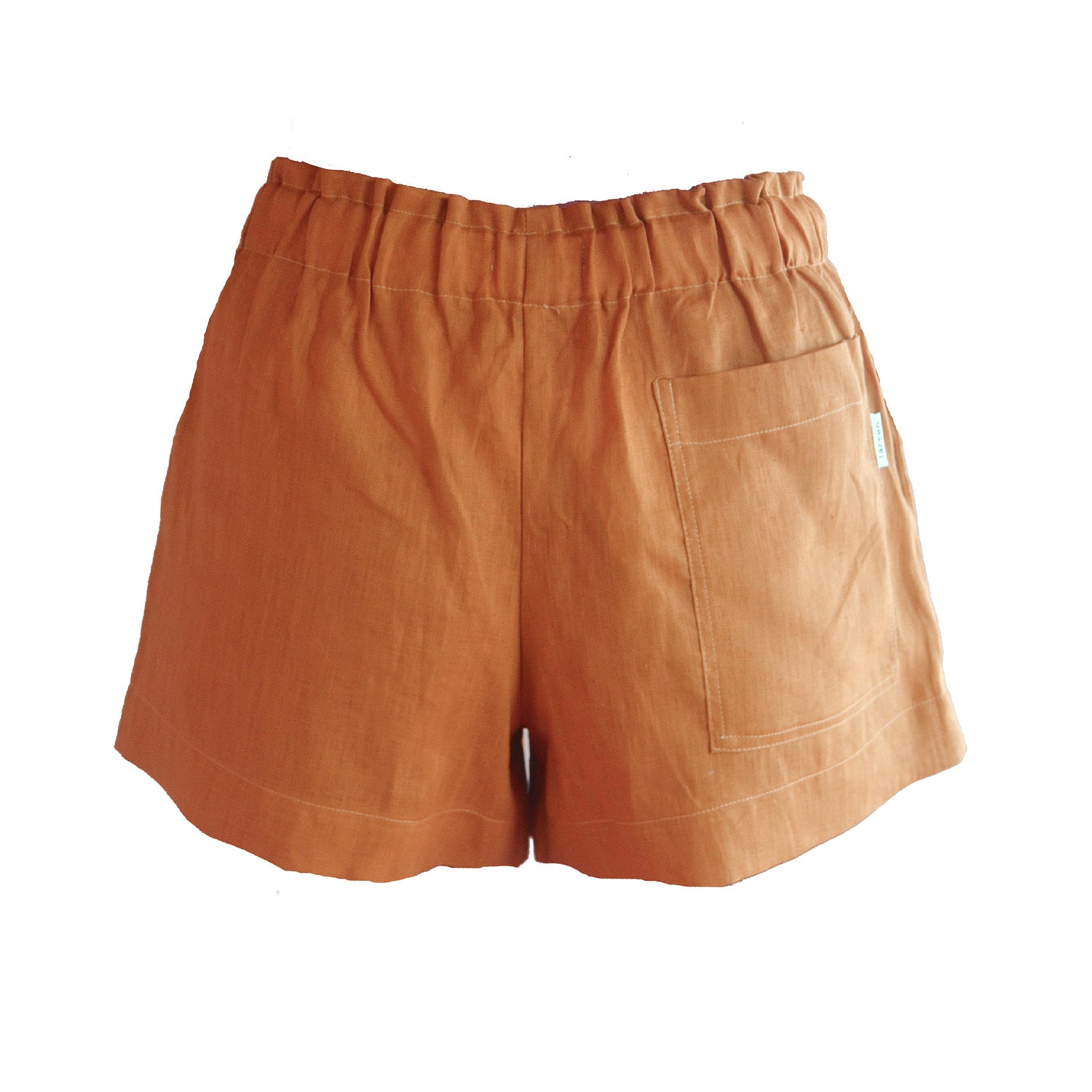 Yellow / Orange Pure Linen Majorca Shorts In Rust Medium Larsen and Co