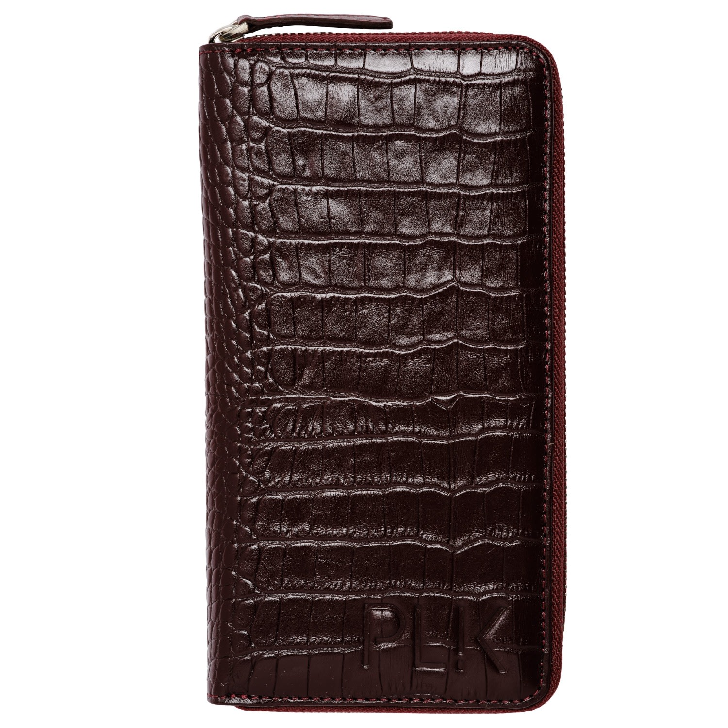 Women’s Unisex Leather Wallet - Burgundy Plik X Haya