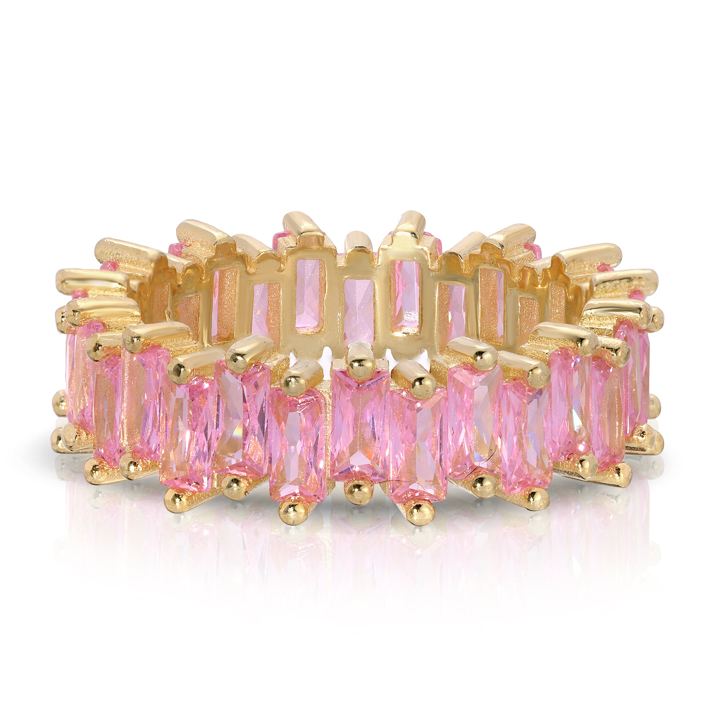 Women’s Pink / Purple Baguette Eternity Band - Pink Essentials Jewels