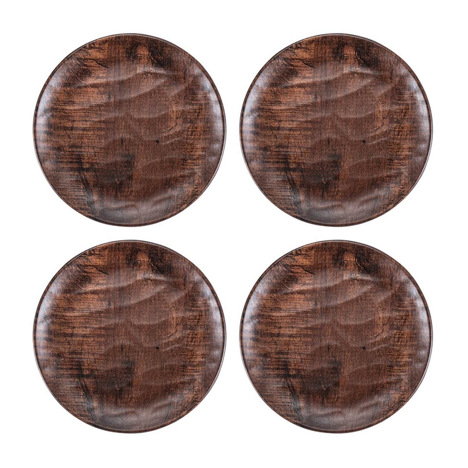 Turgla Home Turgla Composite Round Brown Composite Plate Set Of Four
