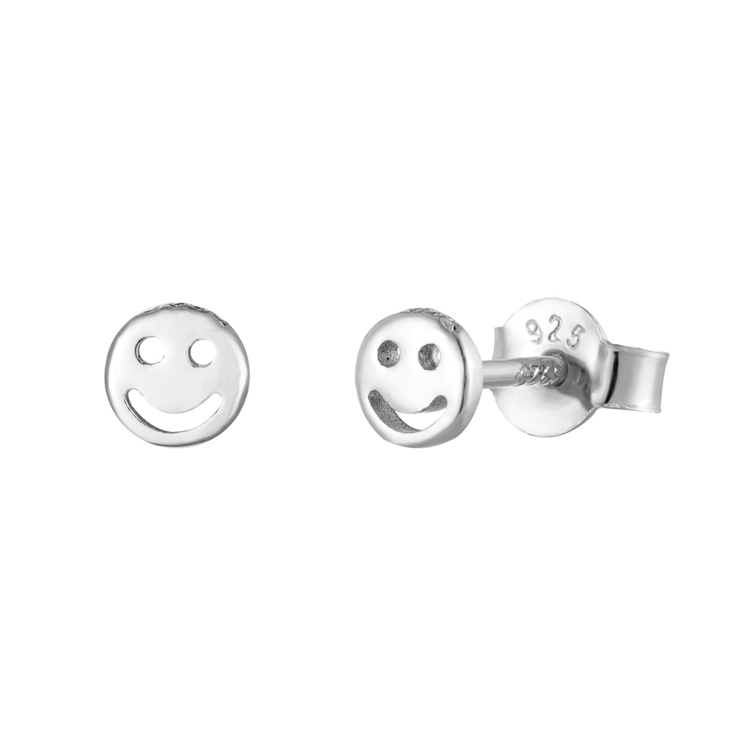 Women’s Ecoated Sterling Silver Tiny Smile Face Stud Earring Seol + Gold