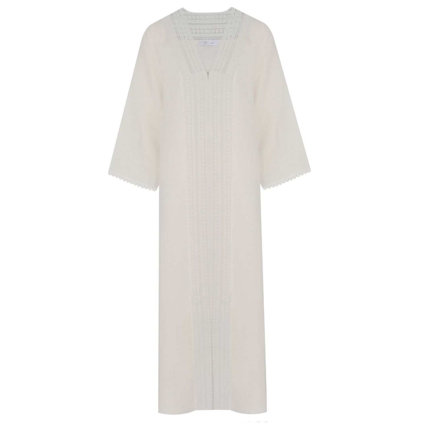 Women's Lydia Linen Dress Off White | Extra Large | Bocan Couture