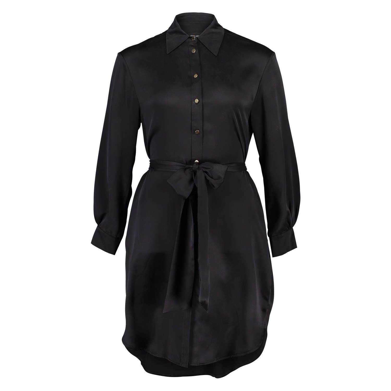 Carte Blanche 100 Sandwashed Silk Black Shirt Dress Marta Larsson Wolf Badger