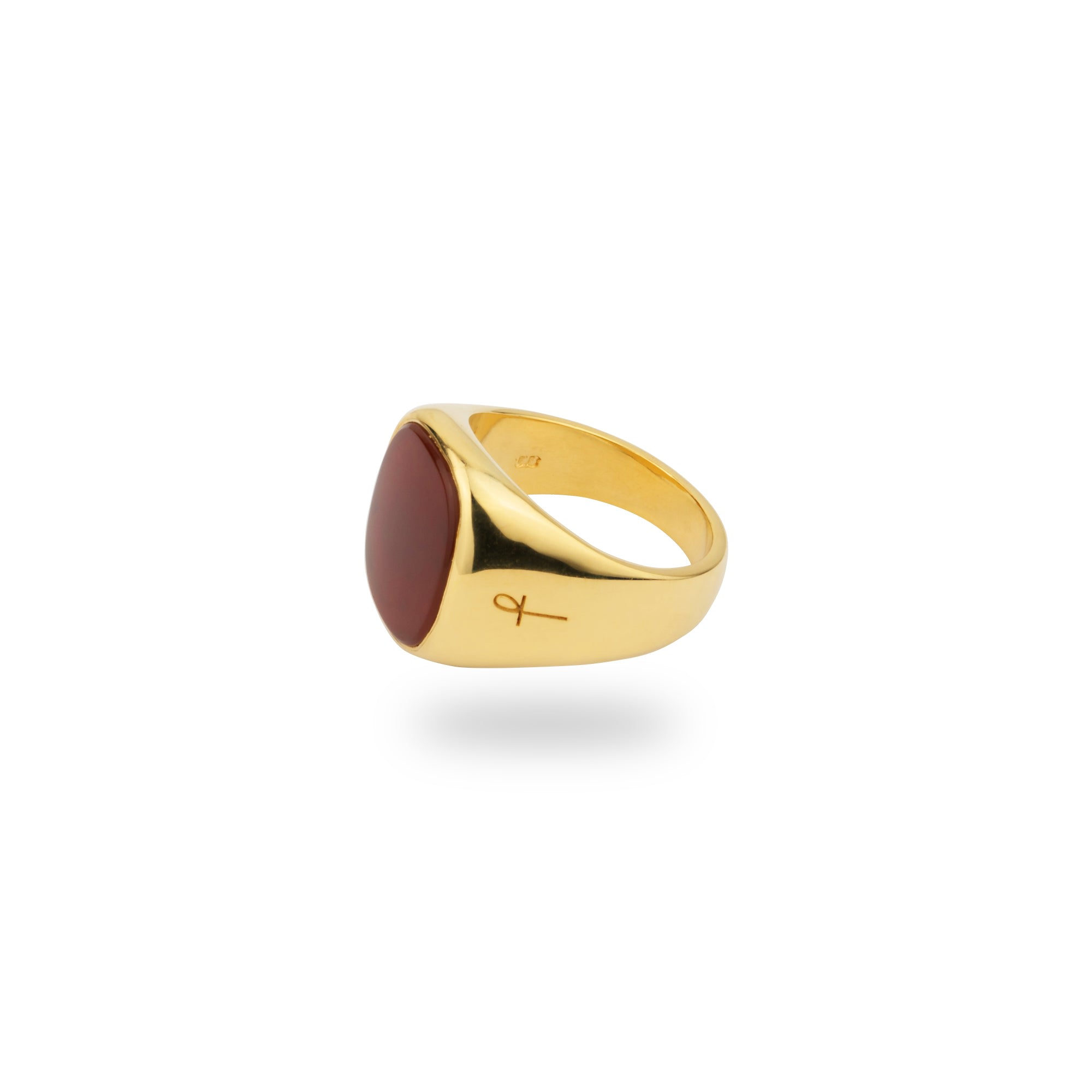 Phira London Men's Gold / Red Gold Square Carnelian Signet Ring In Multi