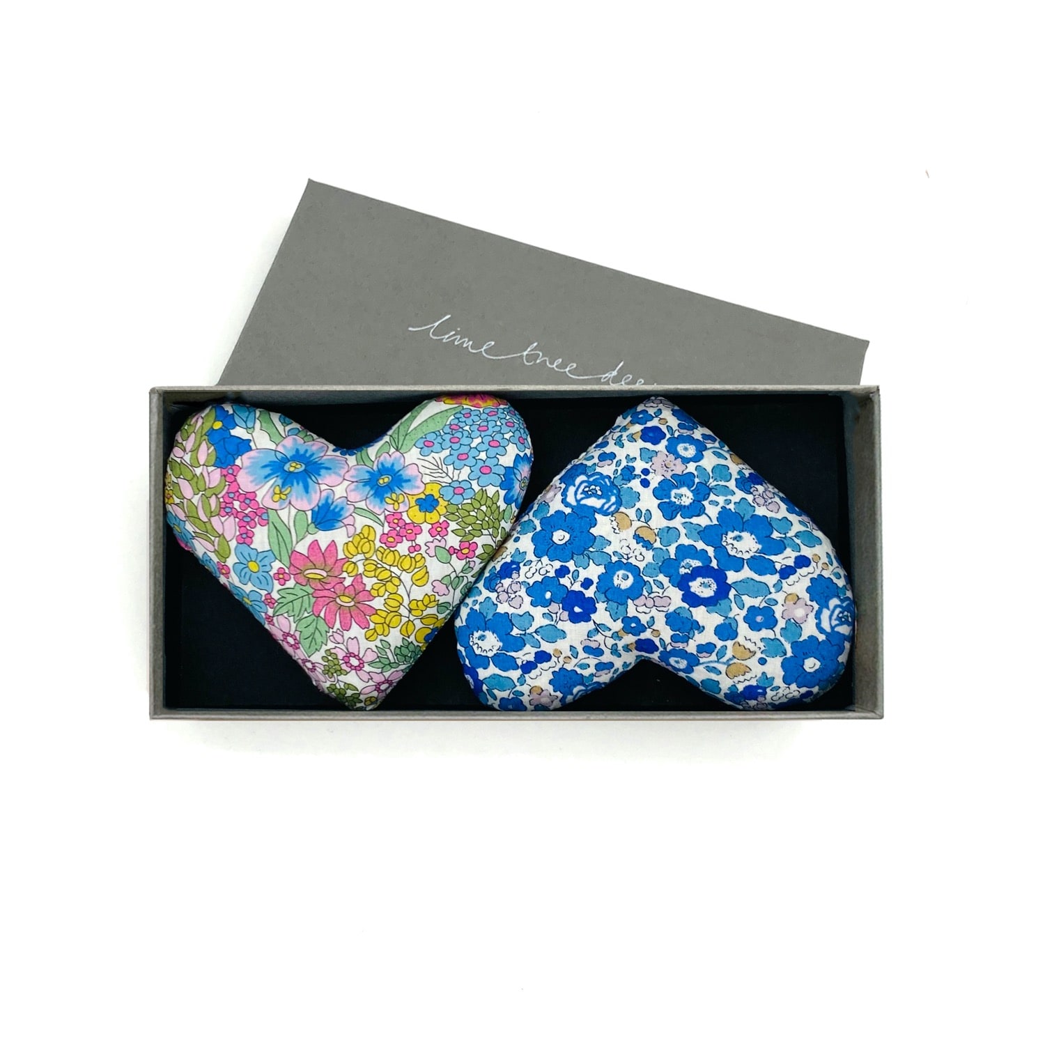 Lime Tree Design Blue Jack And Jill Box Of Two Lavender Hearts - Made With Liberty