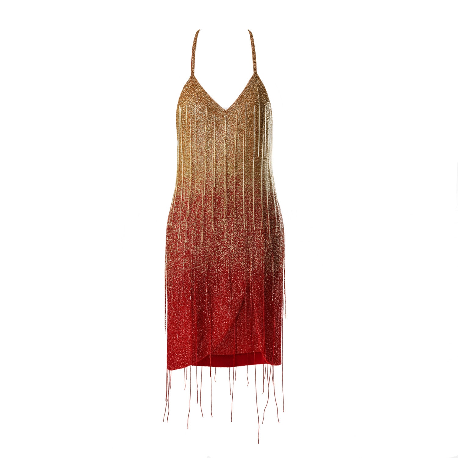 Women's Gold / Red The Dancer Dress | Small | Songs of Siren