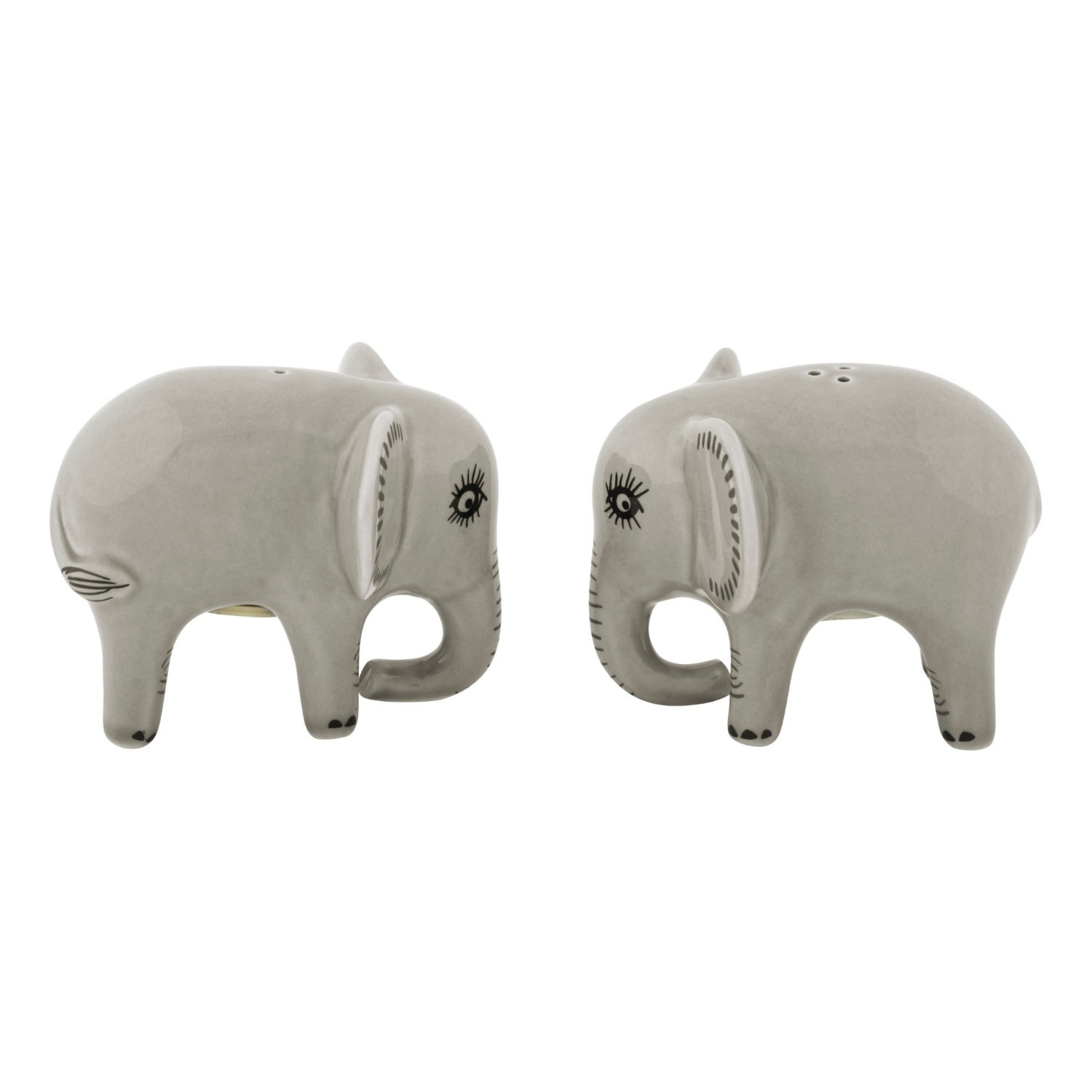 Hannah Turner Grey Elephant Salt And Pepper Shakers In Gray