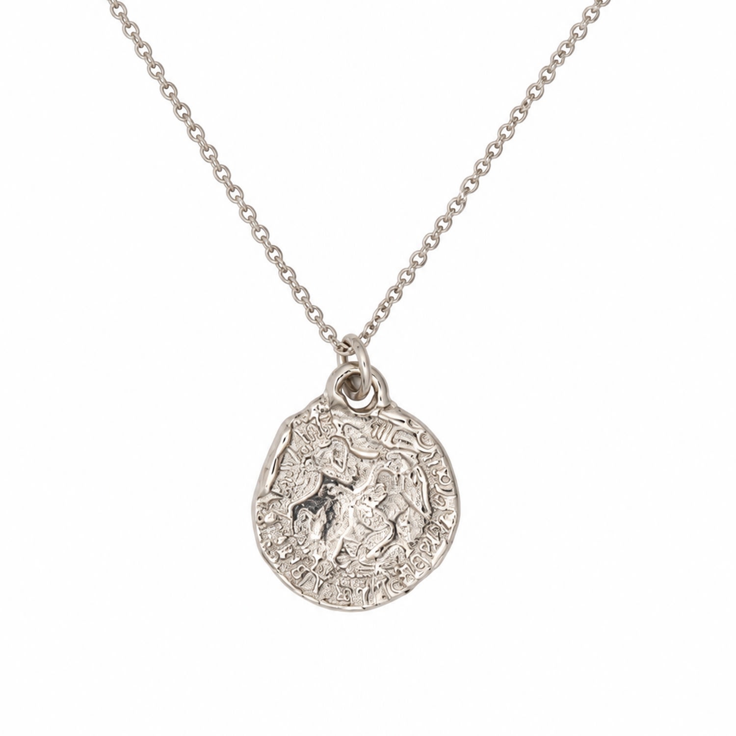 De Roms Women's Small Molten Solstice Medallion Necklace - Silver