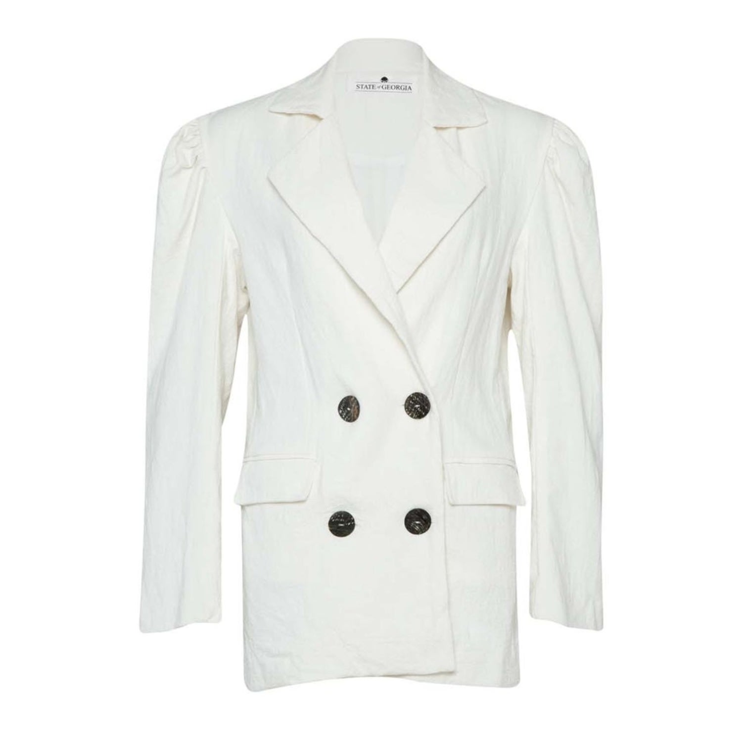 State Of Georgia Women's Bodene Suit Jacket Off White / Charocoal Buttons In White