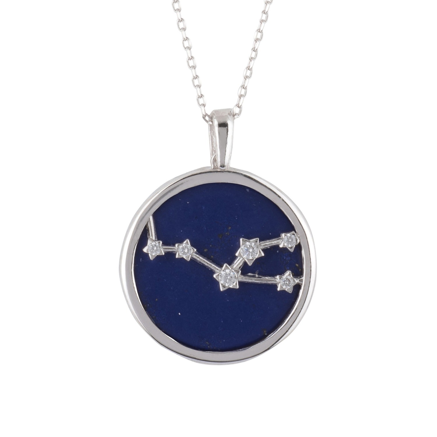 Women’s Blue / Silver Zodiac Lapis Lazuli Gemstone Star Constellation Pendant Necklace Silver Taurus Latelita