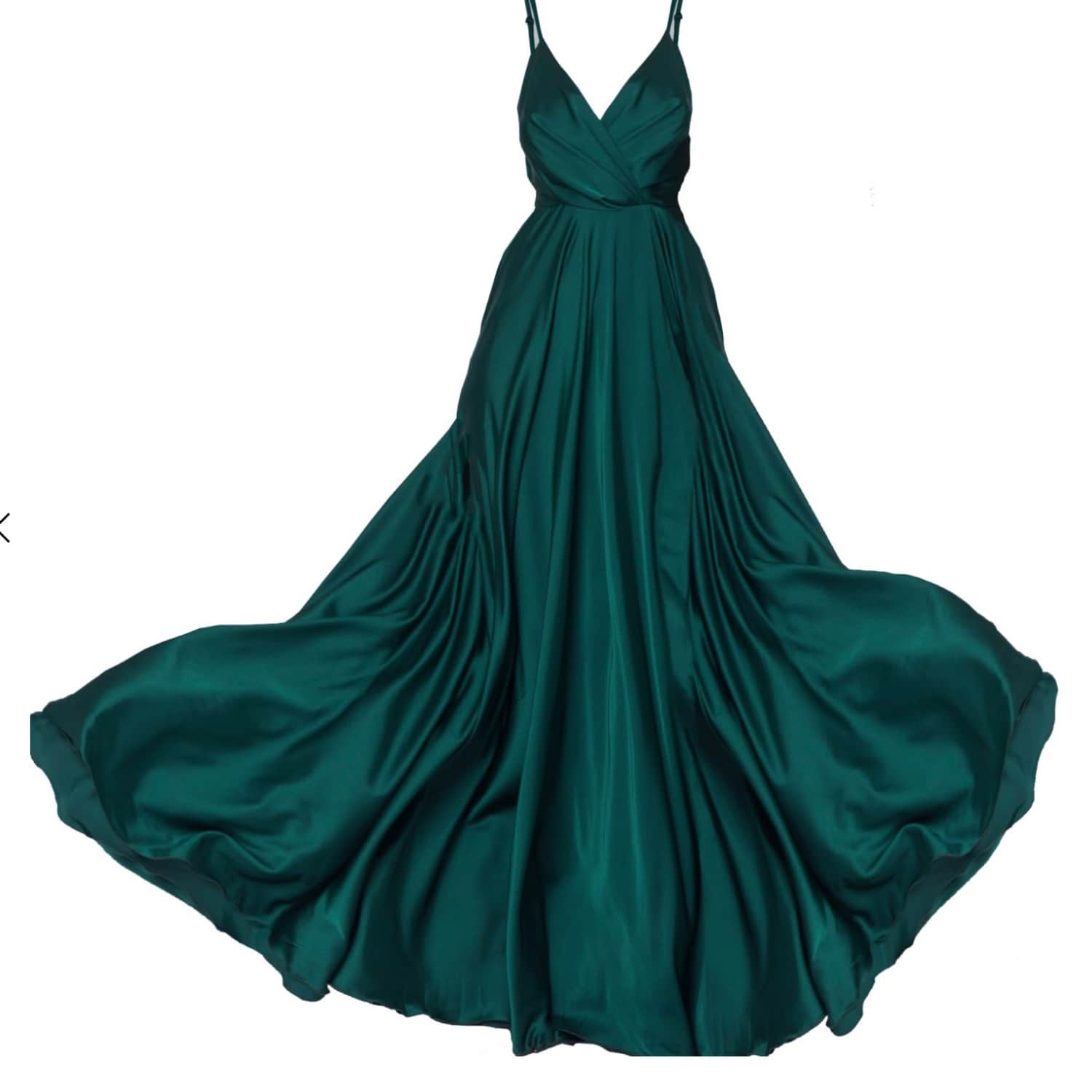 Emerald Satin Long Evening Dress | Angelika Jozefczyk | Wolf & Badger