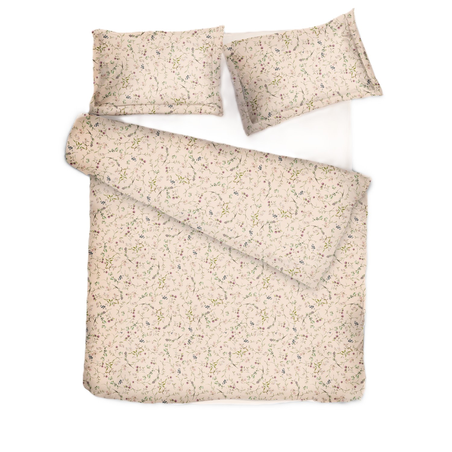 Decoflux Home Sateen Bed Linen Set Herbary Pink Uk Single, Us Twin In Pink