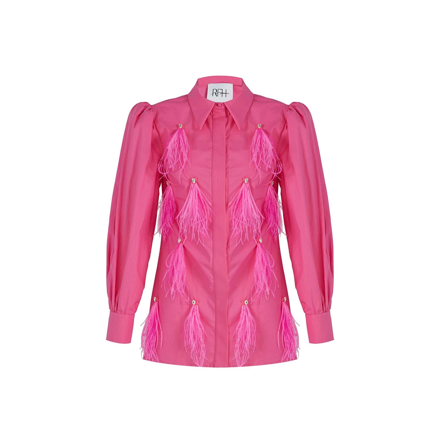 Women’s Pink / Purple Peony Pink Shirt - Valentine’s Day Edition Small Roqaia Fashion House