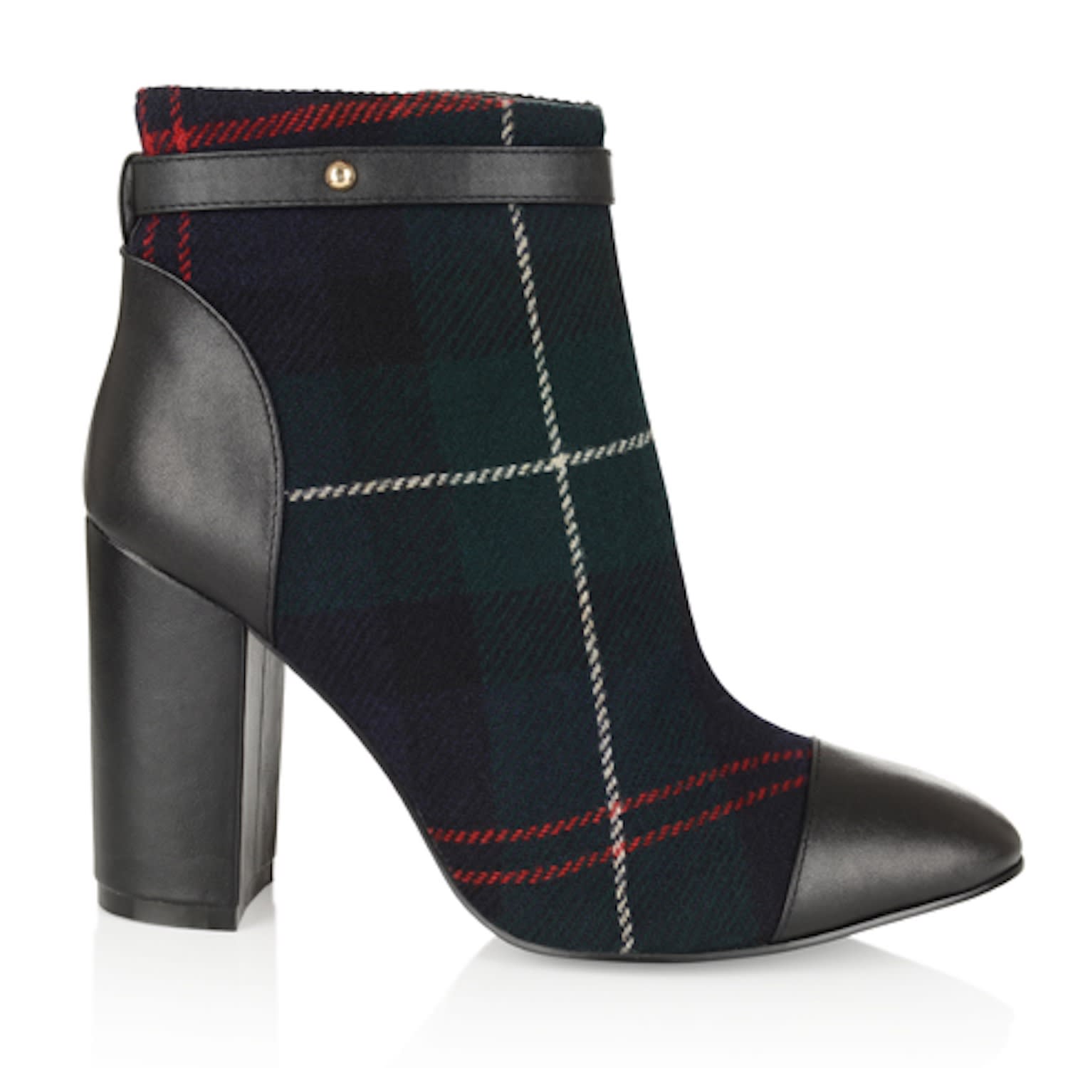 tartan heeled boots