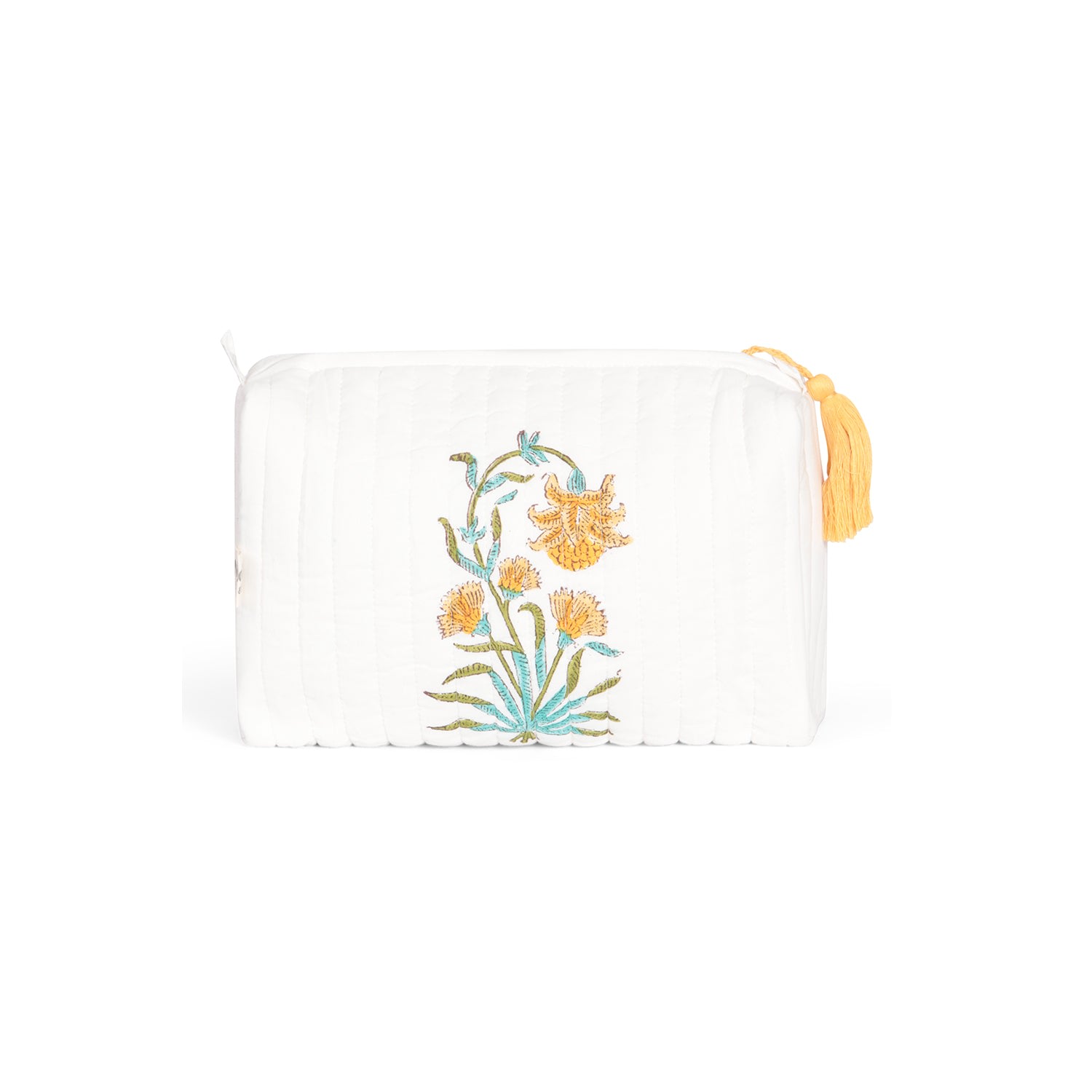 Island Flower Print Wash Bag - White One Size Nologo-Chic