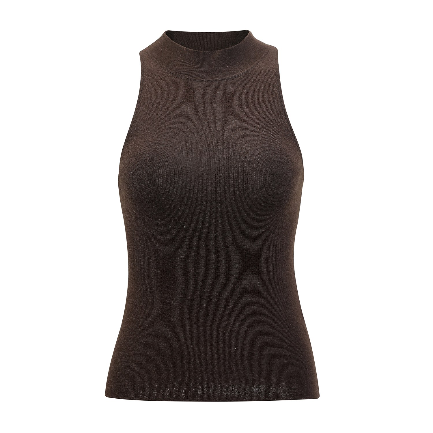 Nuaje Nuaje Women's May Halterneck Wool And Silk Knit Tank - Brown In Brown