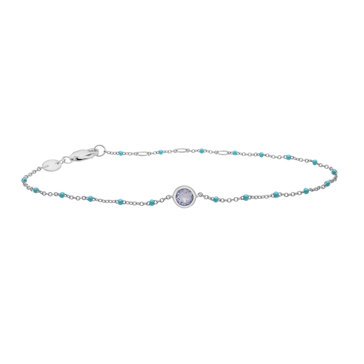 Miki & Jane Women's Blue Birthstone Enamel Bracelet - Aquamarine