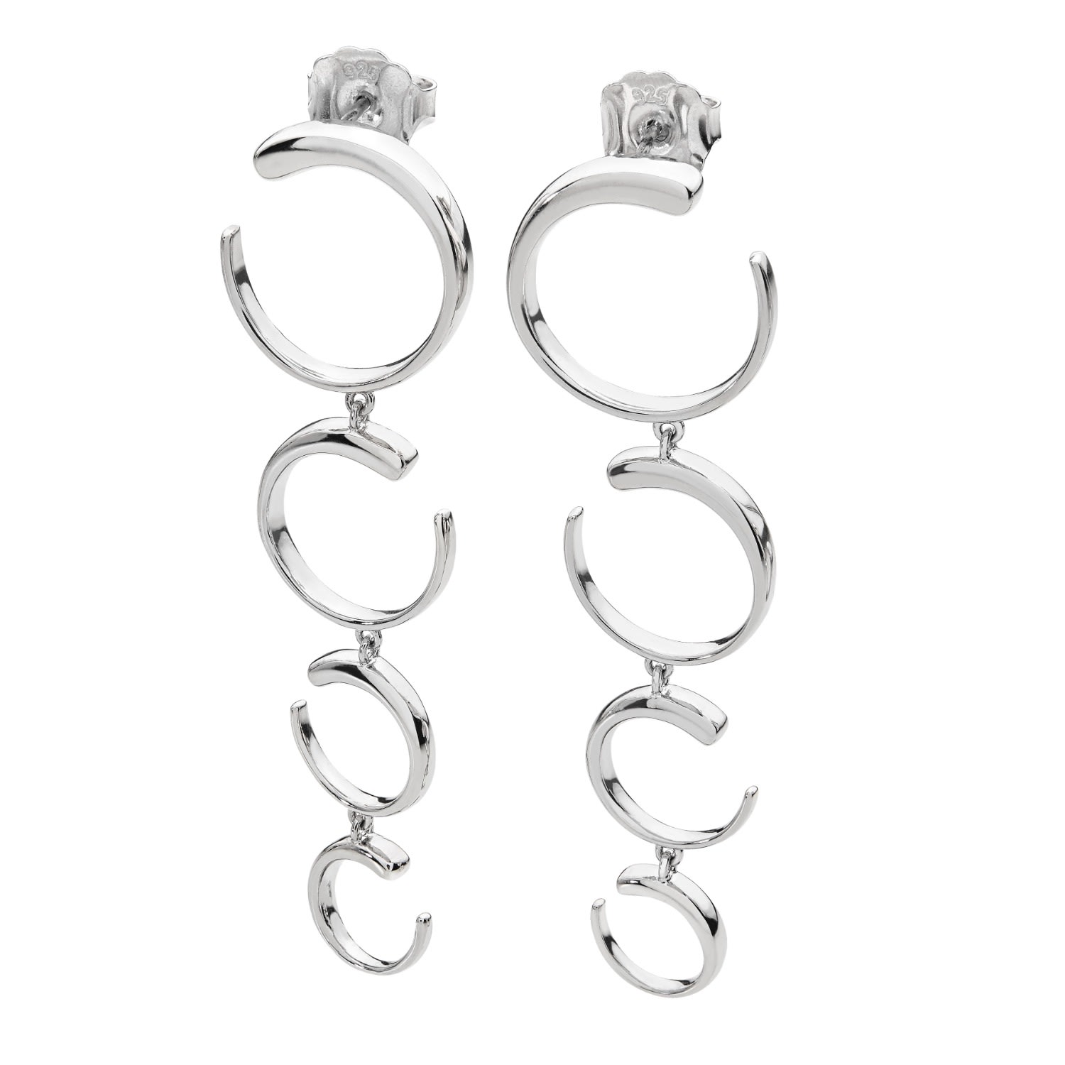 Women’s Silver Quarter Luna Earrings Lucy Quartermaine