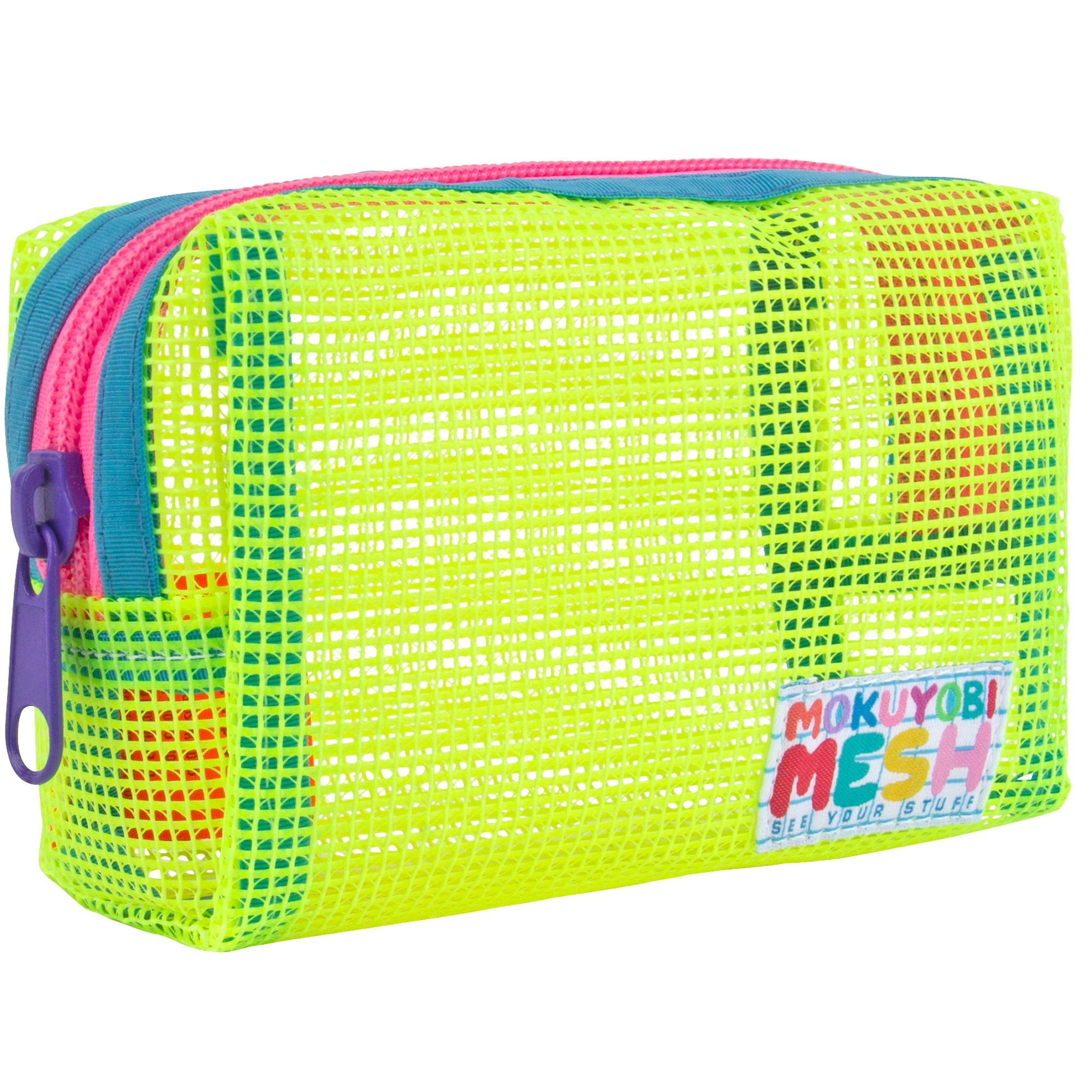 Mokuyobi Women's Yellow / Orange Zest Mesh Chubby Zip Pouch In Yellow/orange