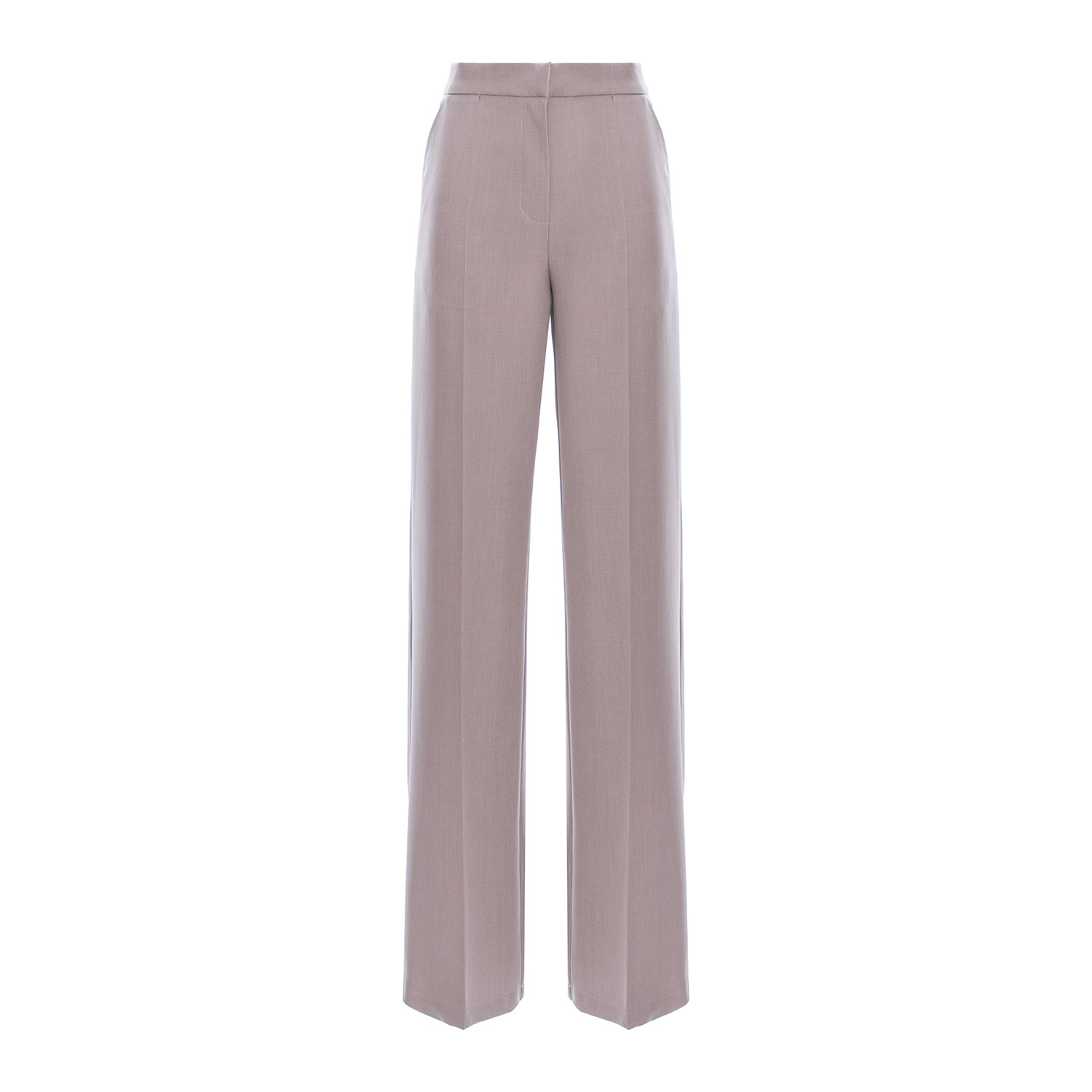 Bluzat Women's Neutrals Beige Straight Trousers With Stripe In Beige