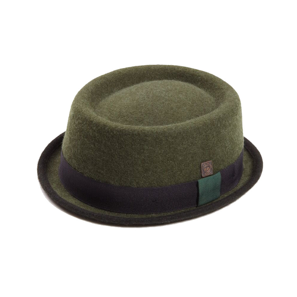 Dasmarca Hats Men's Tony Moss Green Felt Skimpy Brim Short Brim Rude Boy Mod Style Porkpie Hat In Green