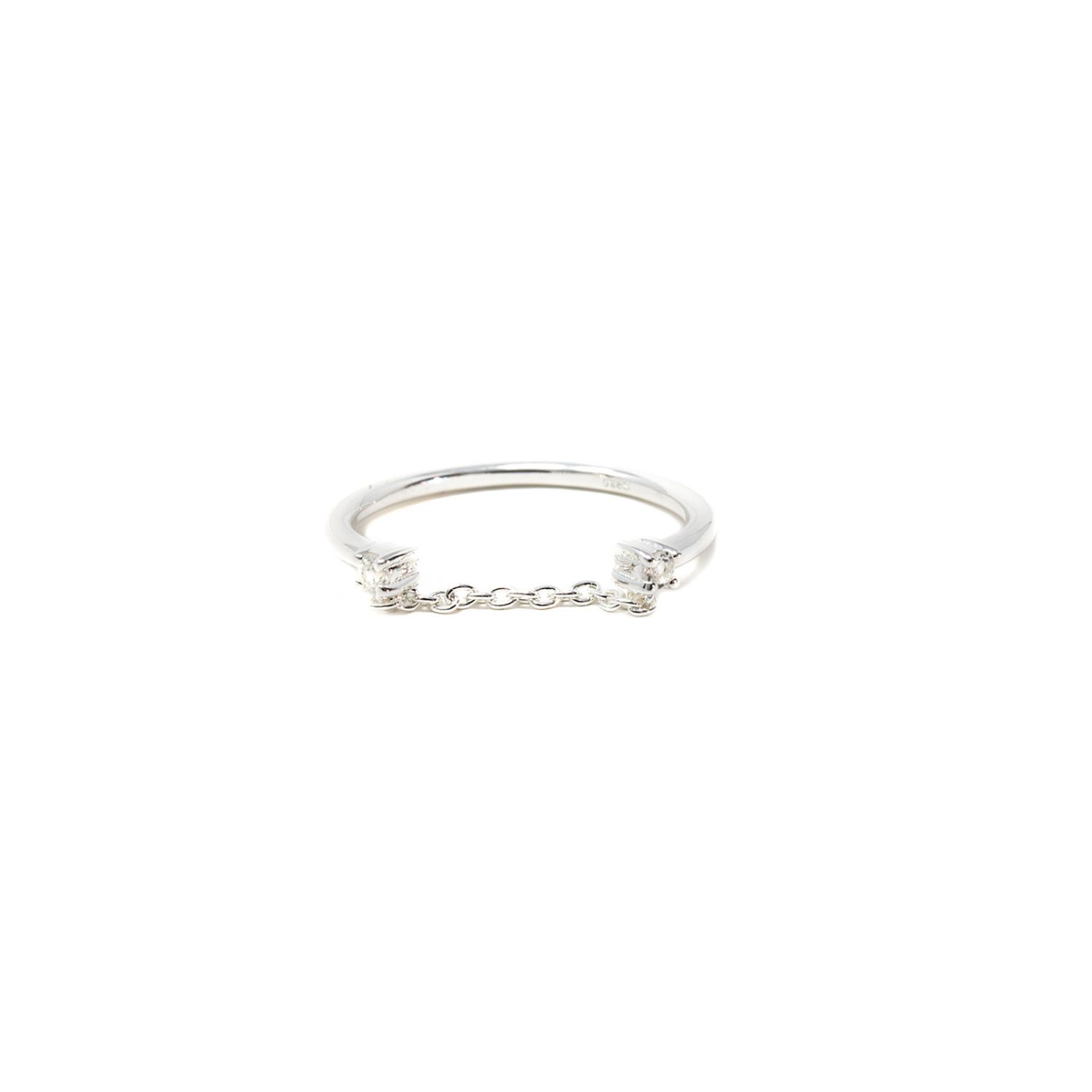 Women’s Twogether Ring- White Topaz, Nasi Silver