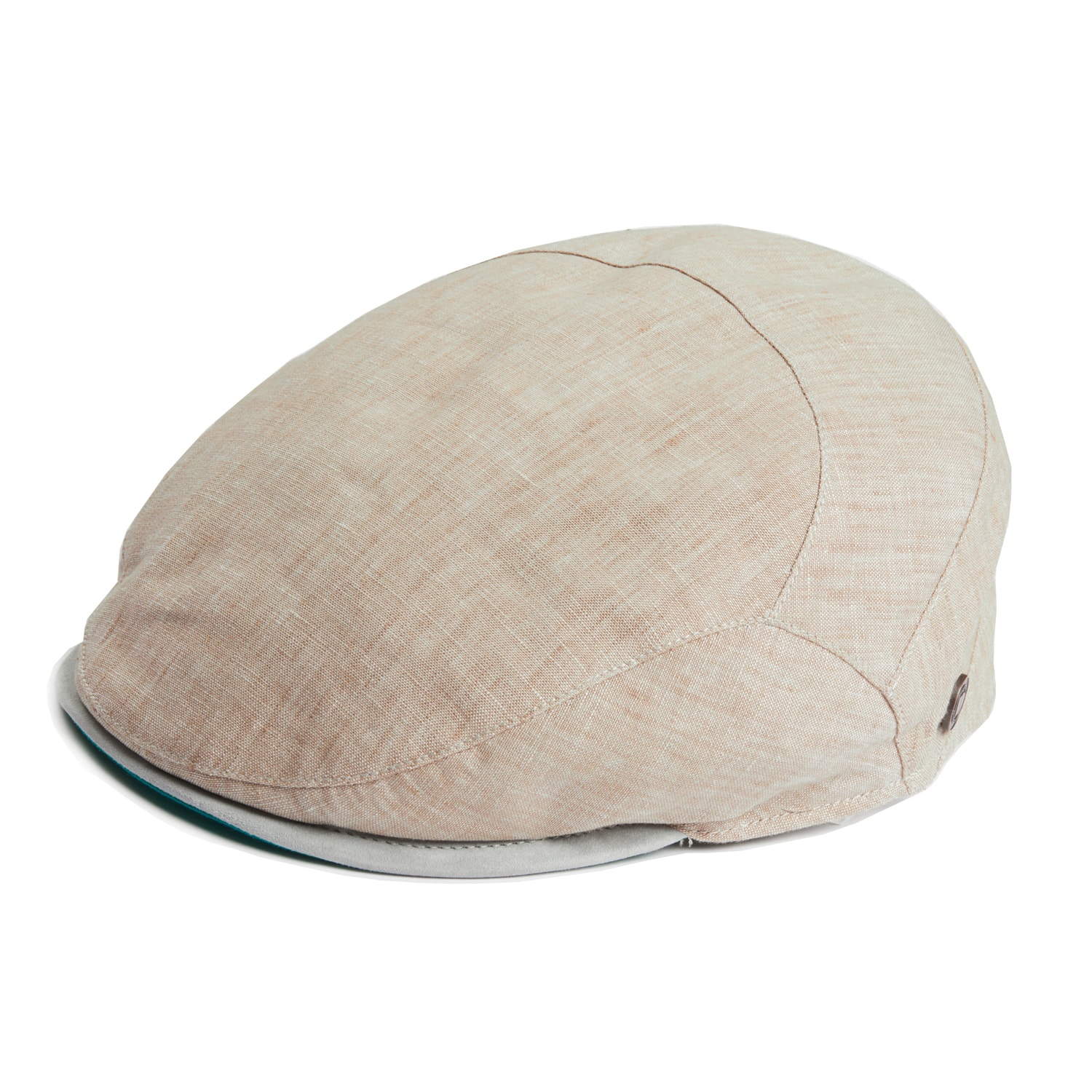 Dasmarca Hats Men's Neutrals Dasmarca Logan Beige Linen Fitted Summer Cap With Leather Peak In Beige/black