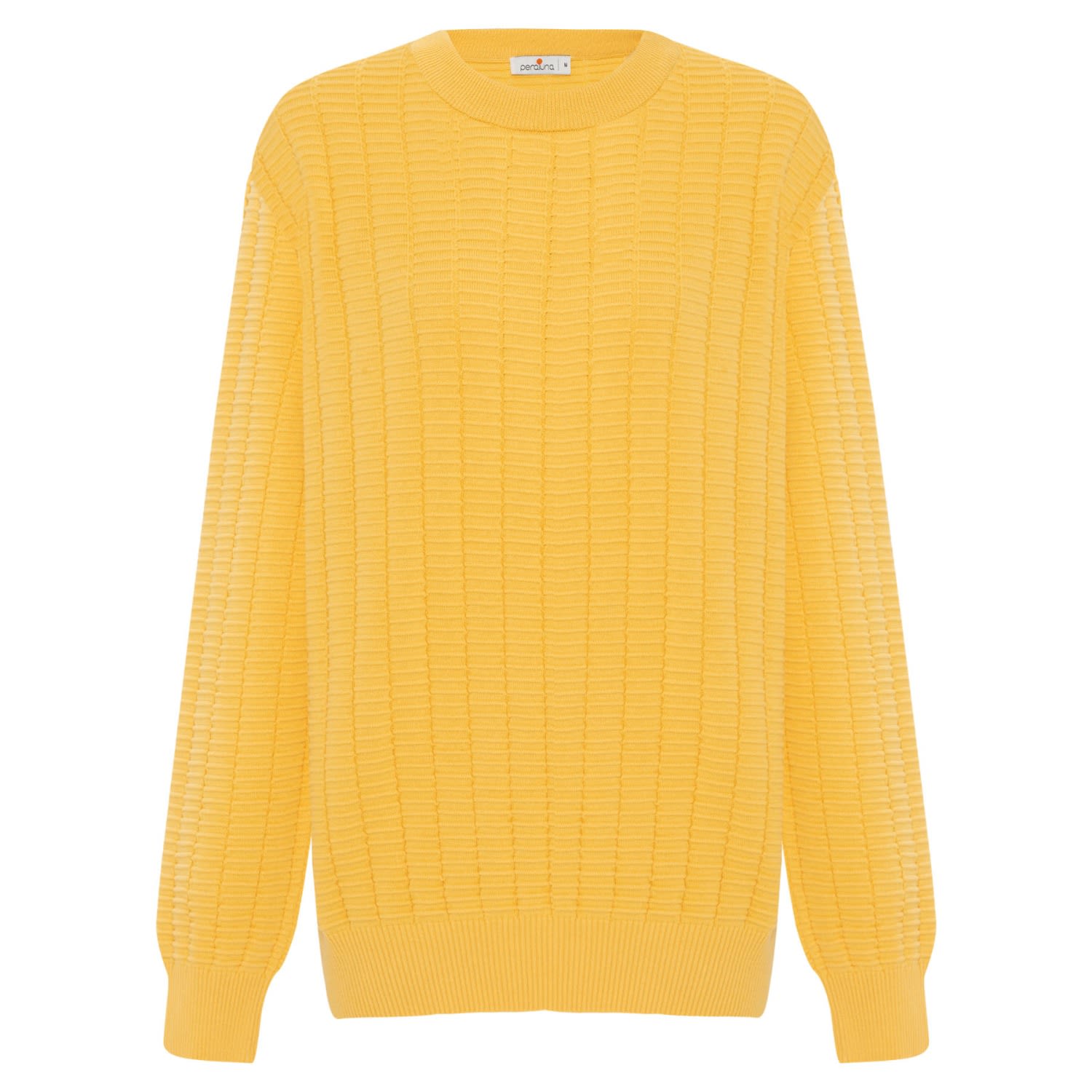 Men’s Yellow / Orange Zacha O-Neck Waffle Knit Pullover In Yellow Extra Large Peraluna