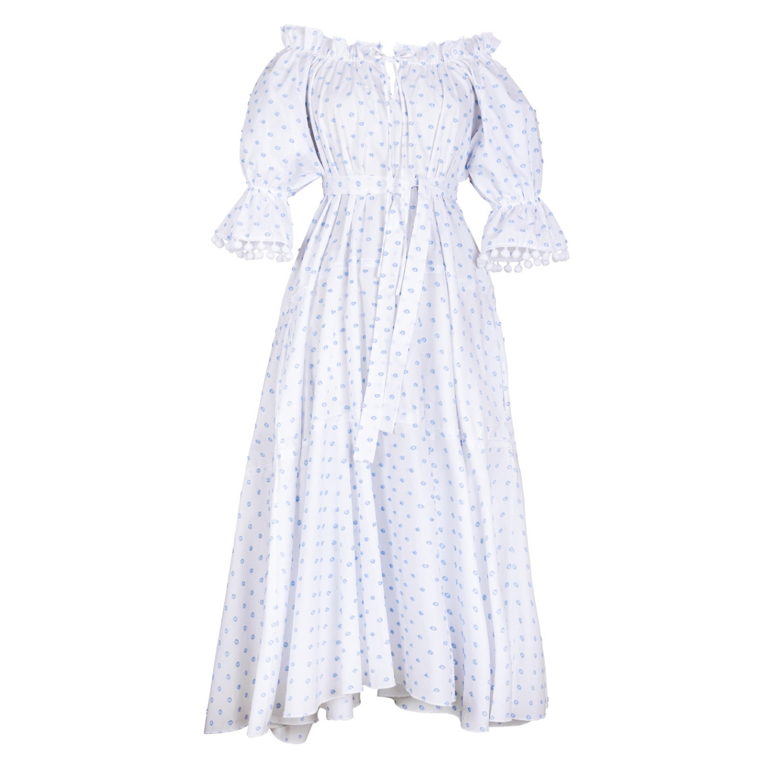 Lisa The Label Women's Pyjama Baby Doll Dress Blue Spot Cotton In Blue
