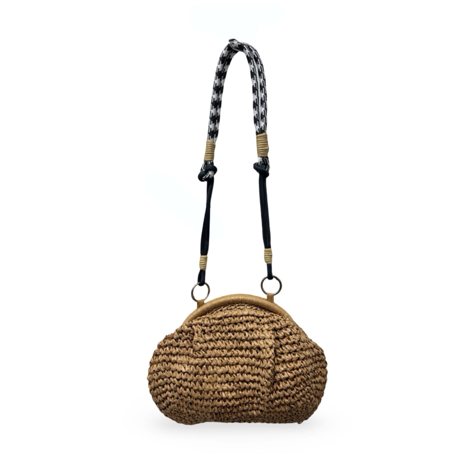 Women's Neutrals Straw Braided Clutch With Braided Shoulder Strap | One Size | London Atelier Byproduct