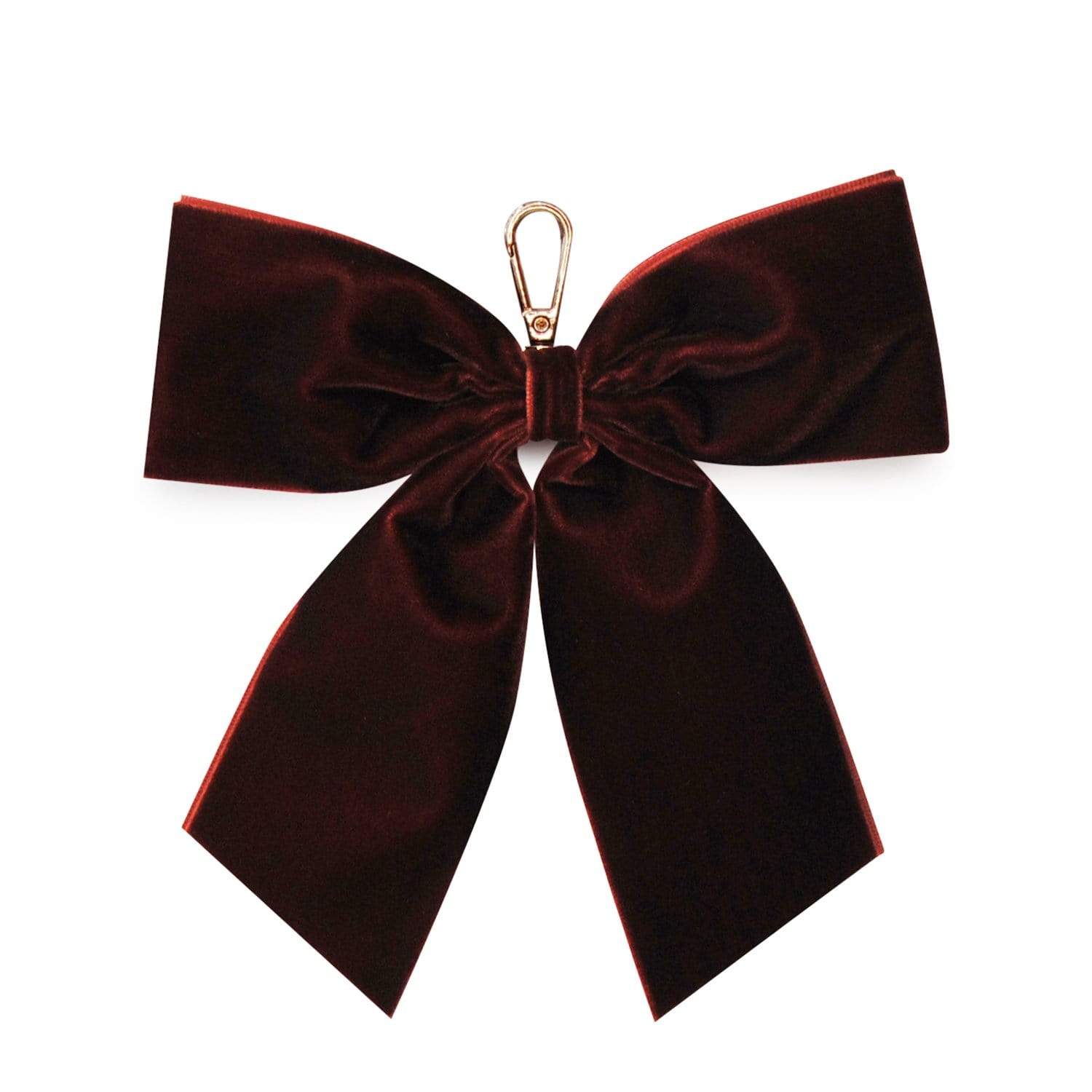 Brown Velvet Bow Keyring - Tan One Size Jlr London