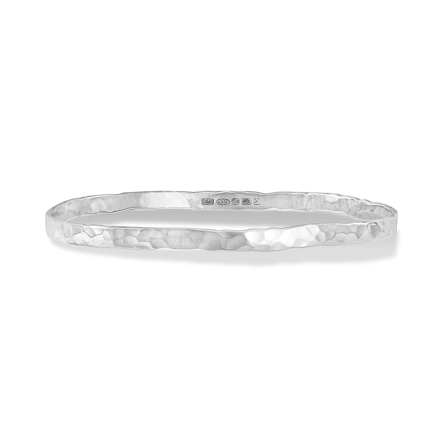 Dower & Hall Women's Hammered Bangle In Sterling Silver In Metallic