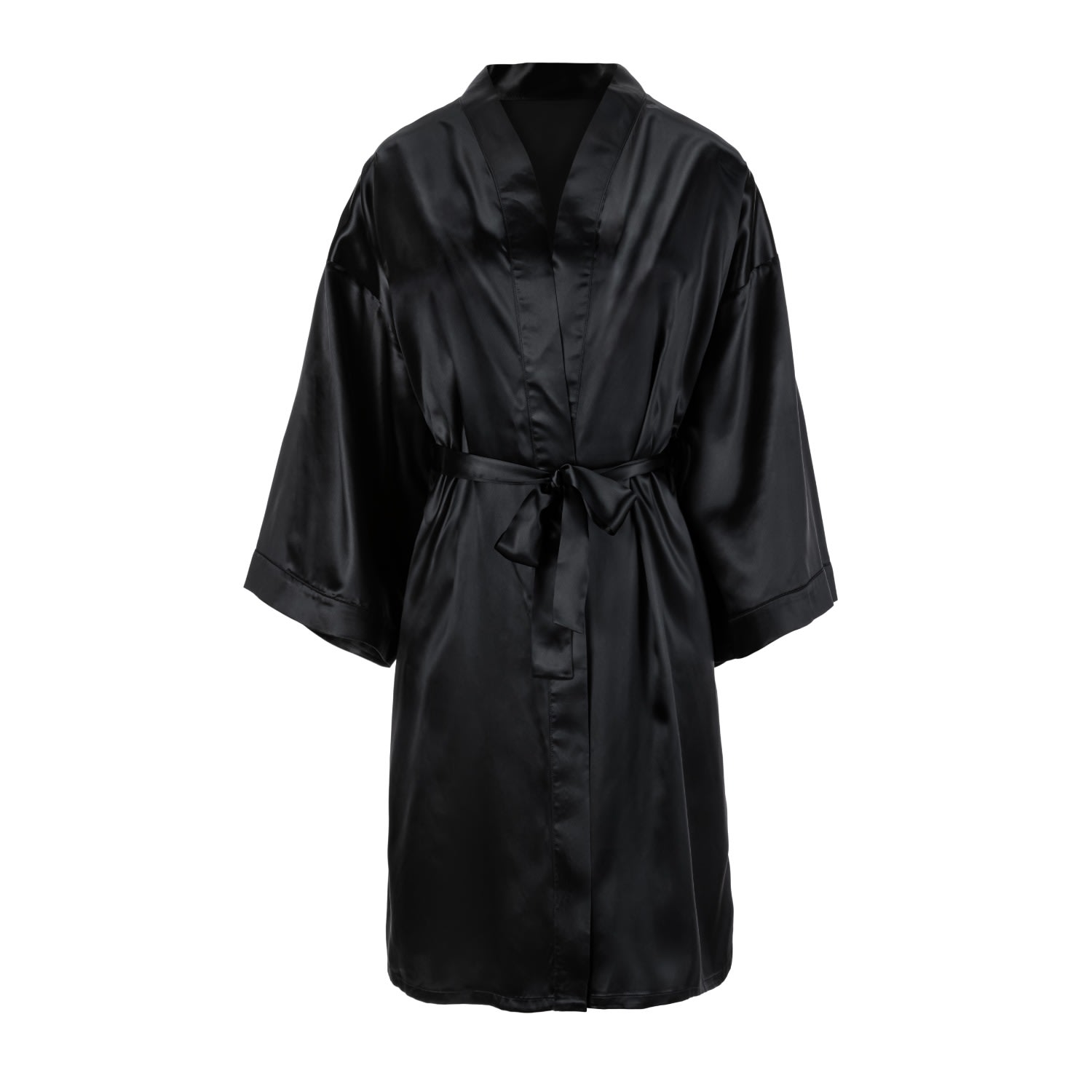 Women’s Mulberry Silk Robe - Black Xs/S Silk Works London