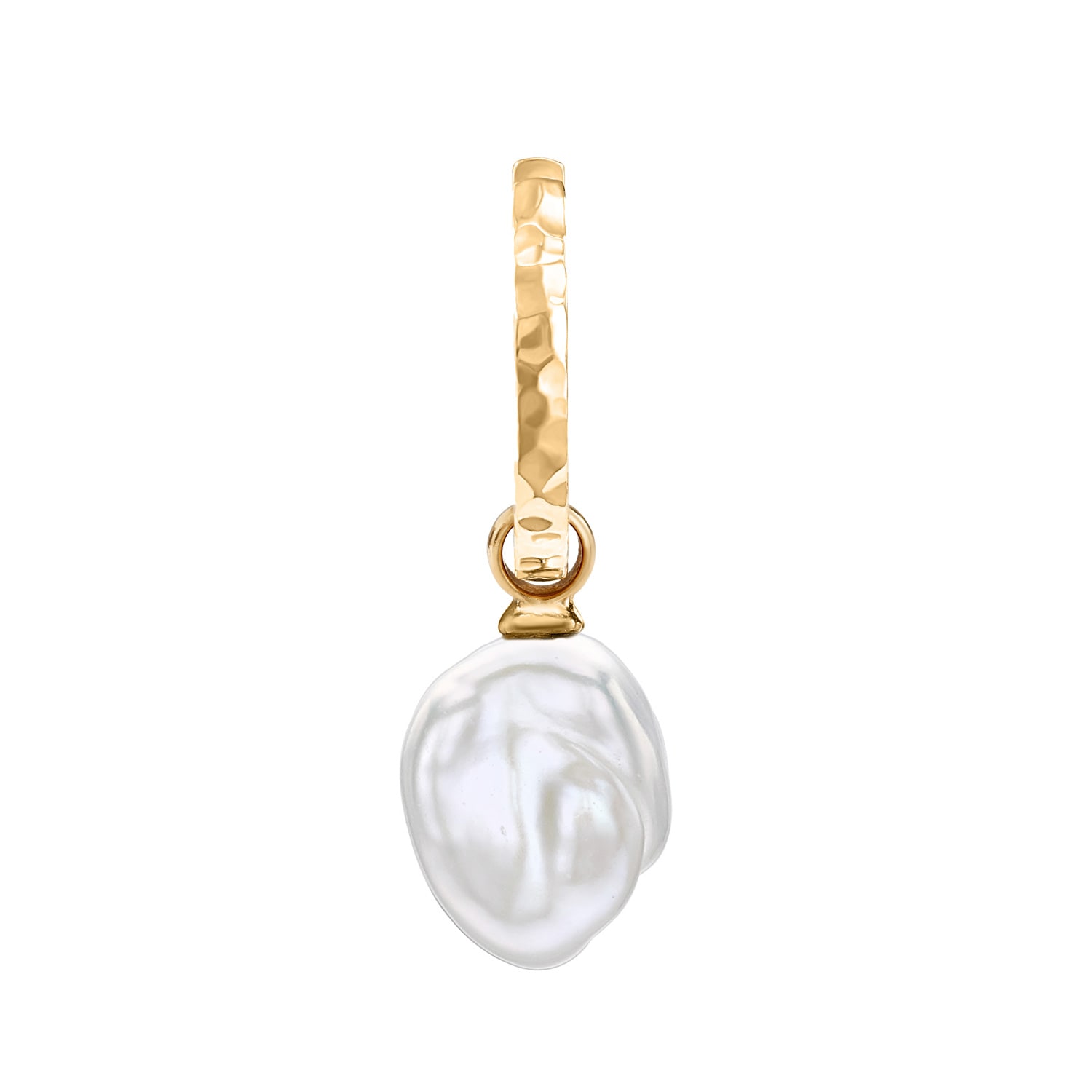 Dower & Hall Men's Single Nomad Keshi Luna Pearl Hoop In Gold Vermeil In Gold
