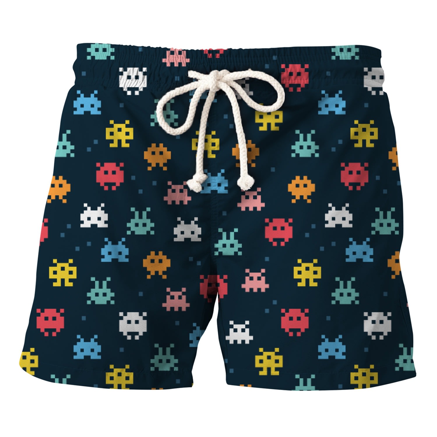 Men’s Space Invaders Shorts Extra Small Aloha from Deer