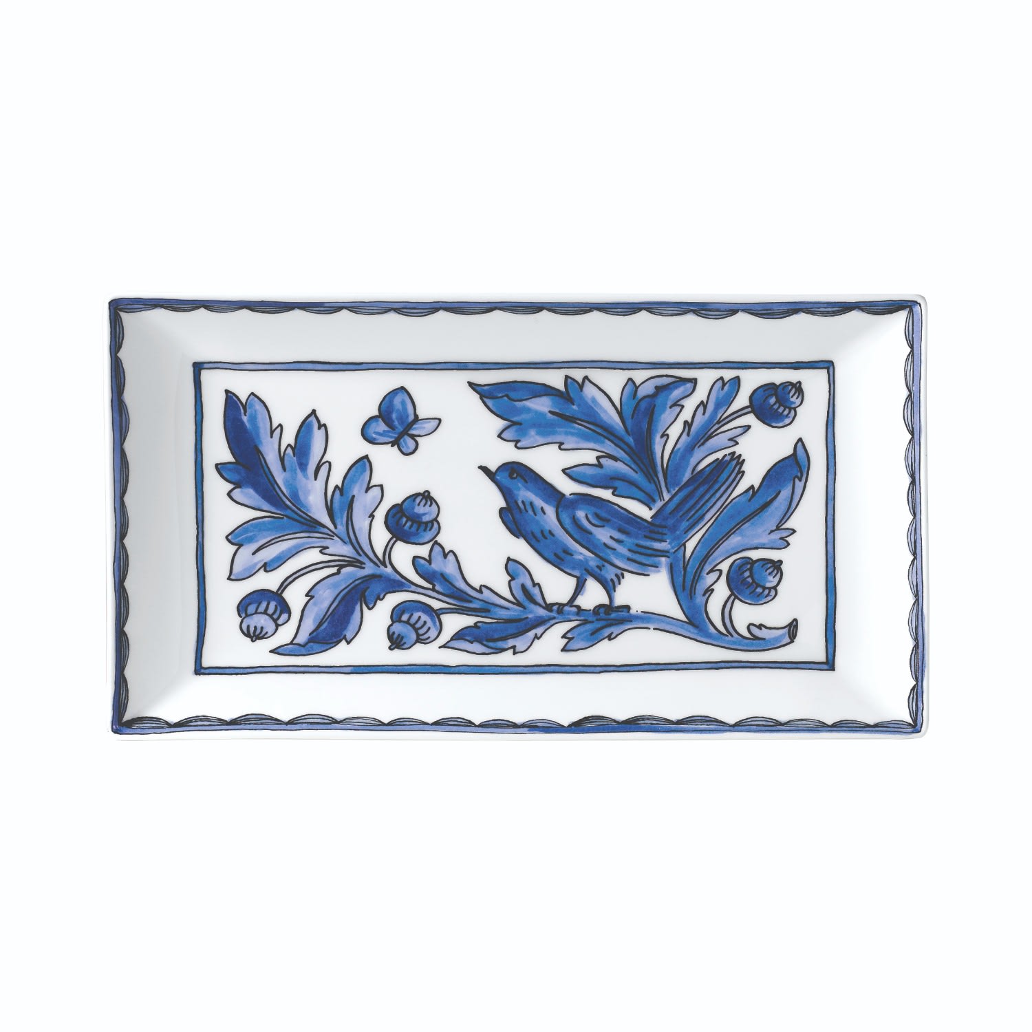 H. blue Bird - 11 In. Rectangular Platter Twig New York