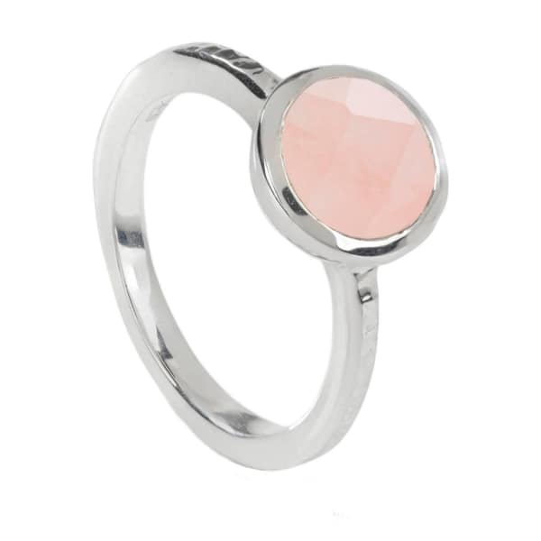 Neola Estella Sterling Silver Ring Rose Quartz In Silver