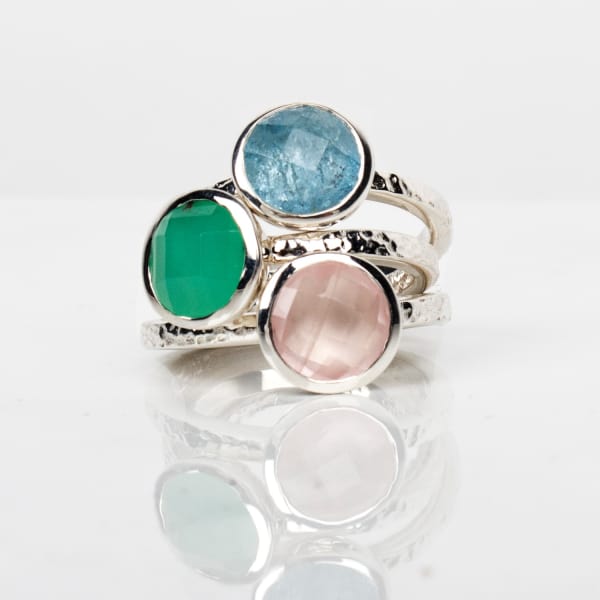 Neola Estella Sterling Silver Ring Rose Quartz In Silver
