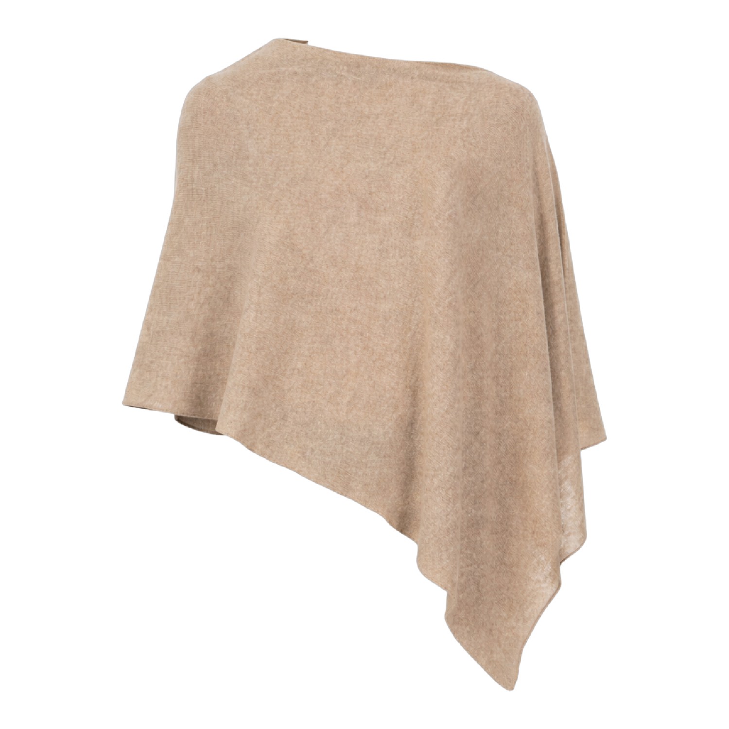 Neutrals Women’s Pure Cashmere Lightweight Poncho - Beige | One Size | I Rocchi Cashmere