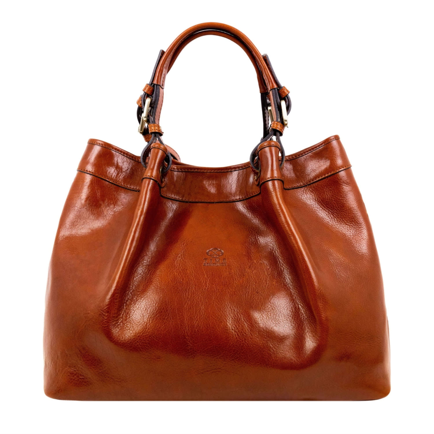 Time Resistance Cognac Brown Leather Tote Bag For Women - The Betrothed In Brown