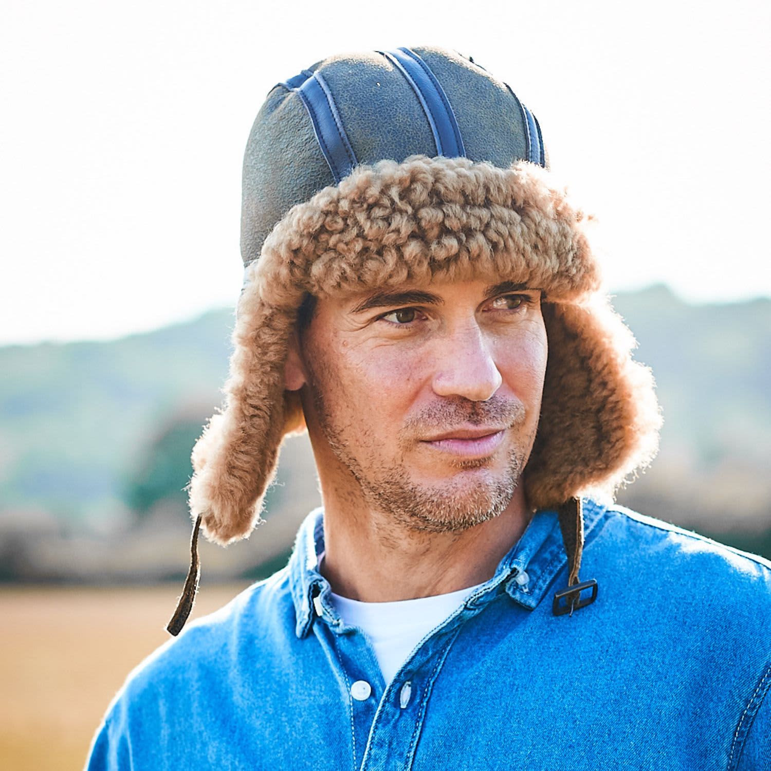 Madewell Owen Barry Sheepskin Hat NT384 NWT Brandy Cream display picture 2