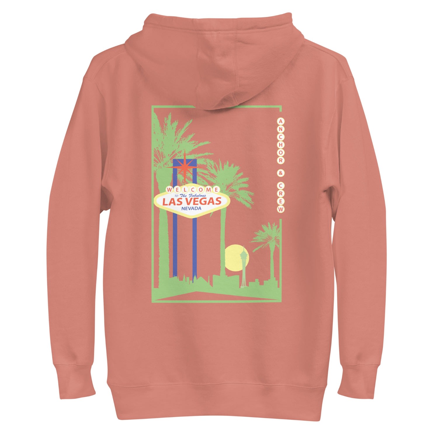 Anchor & Crew Pink Dusty Rose Las Vegas Landmark Cotton Blend Hoodie - Women In Pink