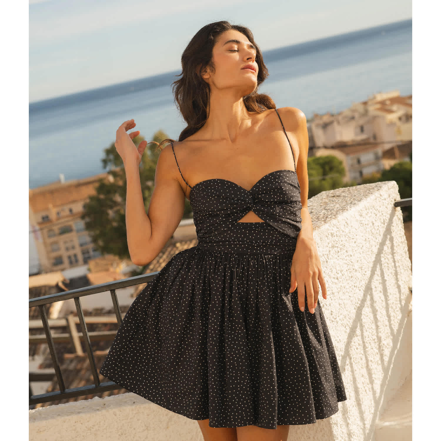 ruched cotton mini dress nuaje nuaje Women's Reverie Twist Front - Black Women's dresses Bonnie Jean Girl's Christmas Size:Pre-order 12 out for added allure fabric-class:Floral