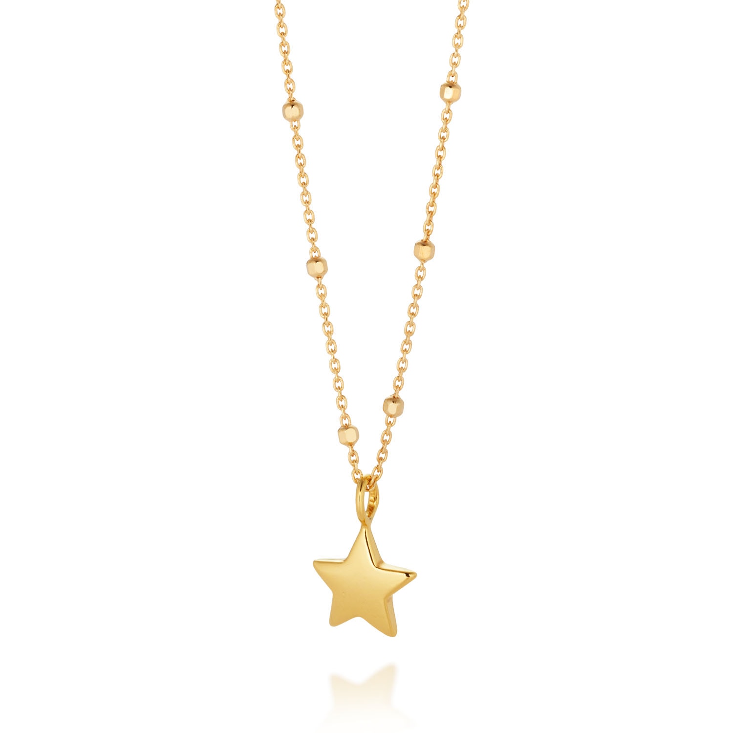 Nellou Jewellery Women's Star Charm Necklace Gold Plated Sterling Silver In Gold