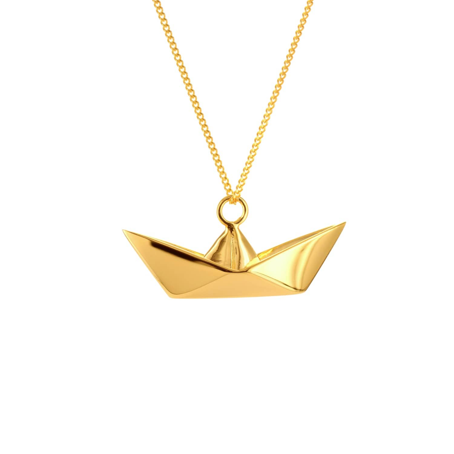 Boat Necklace Gold By Origami Jewellery