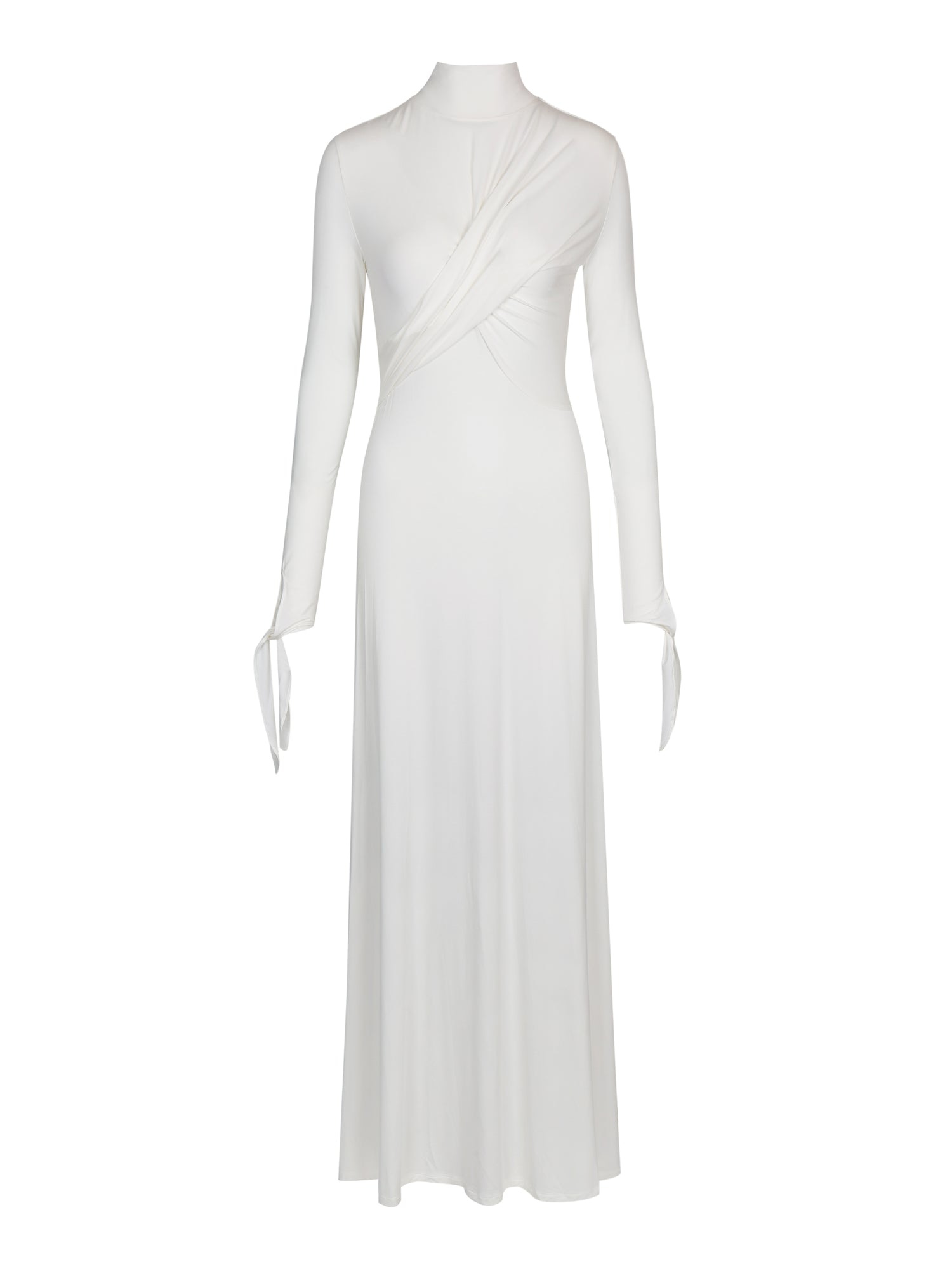 Yibri Women's White Draped Jersey Maxi Dress In White