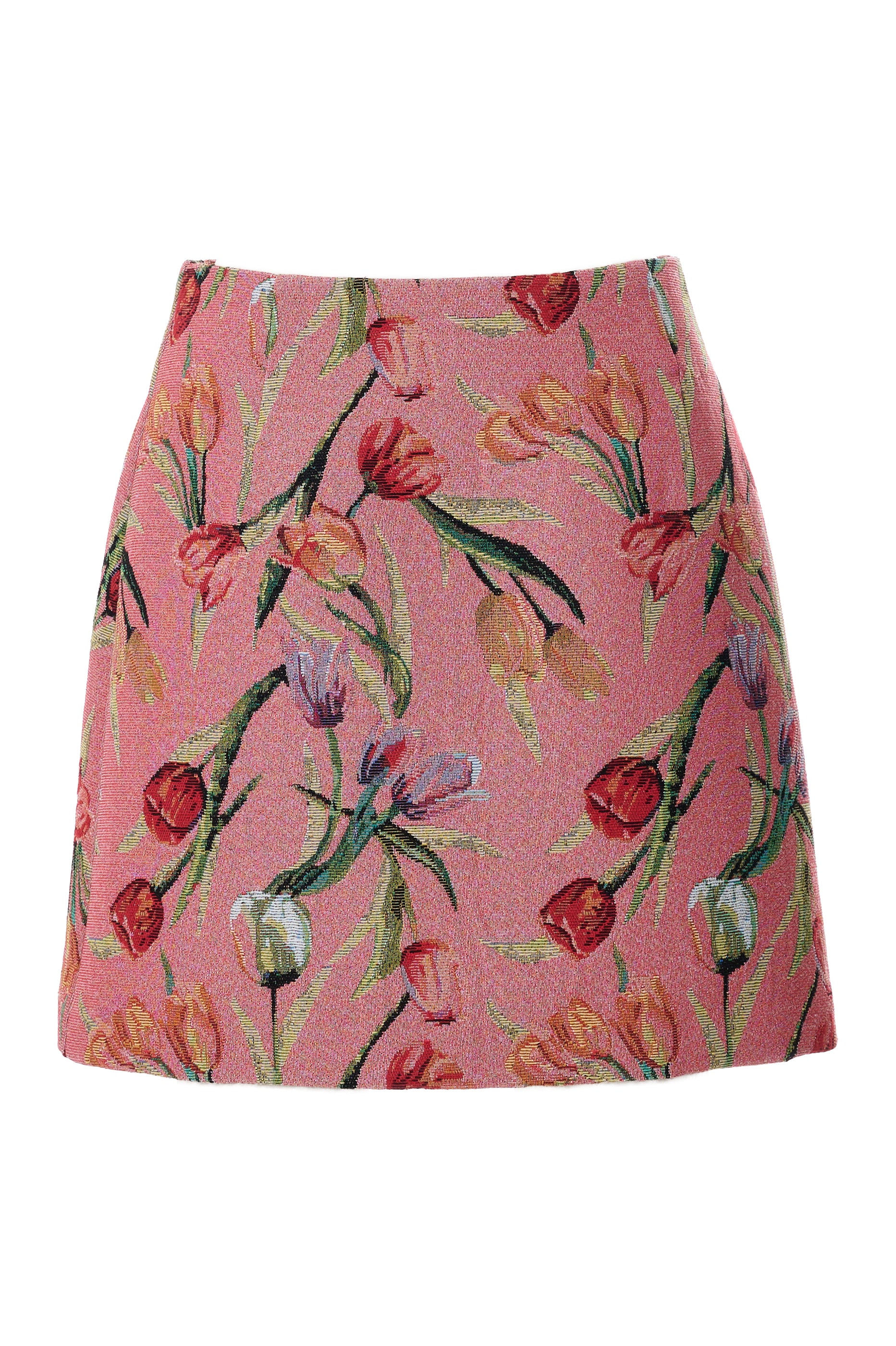 Louche Women's Pink / Purple Aubin Tulip Jacquard A-line Mini Skirt - Pink In Pink/purple